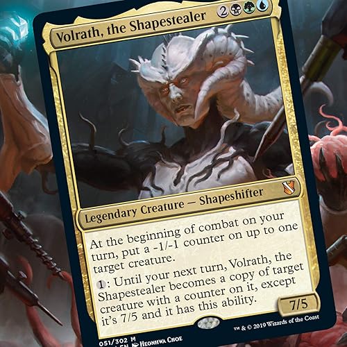 Miniatura 5 de Magic The Gathering Commander 2019 Mazo Amenaza Sin Rostro  Mazo de 100 Cartas Listo para Jugar  3 Comandantes Foil