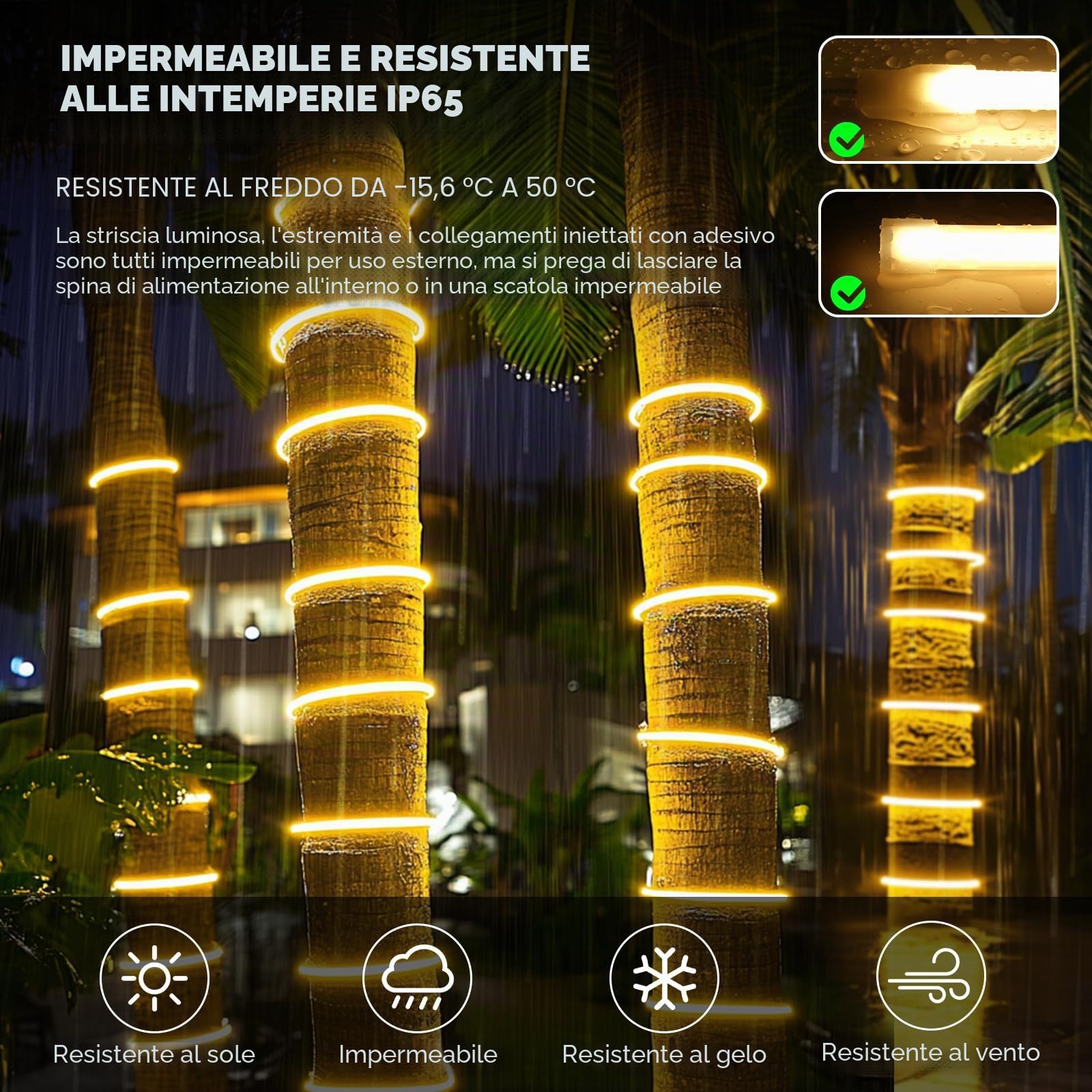 Shine Decor Striscia LED COB da 5 m, AC 220 V, 230 V, IP65, impermeabile, SMD2025, 286 LED/m, luminosità ultra alta, per cucina, giardino, illuminazione a LED (5 m, bianco neutro, certificazione CE)