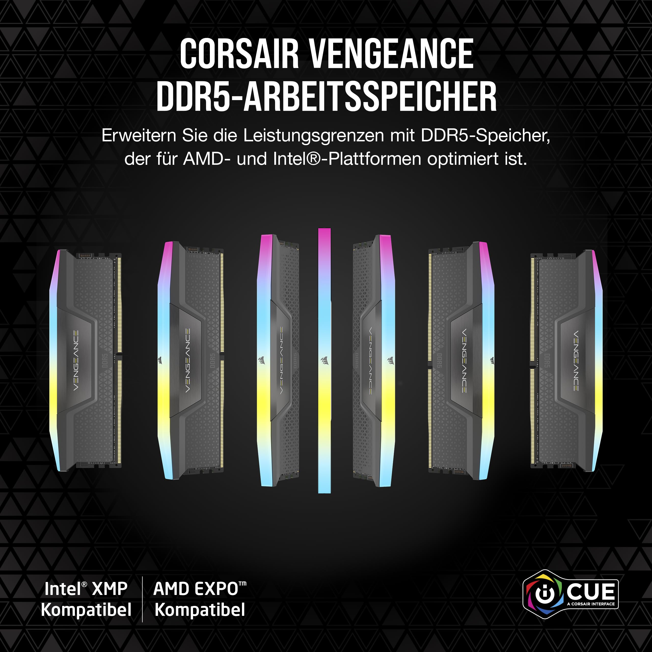Corsair Vengeance RGB DDR5 RAM 16GB 6000MHz CL36-44-44-96 1.35V