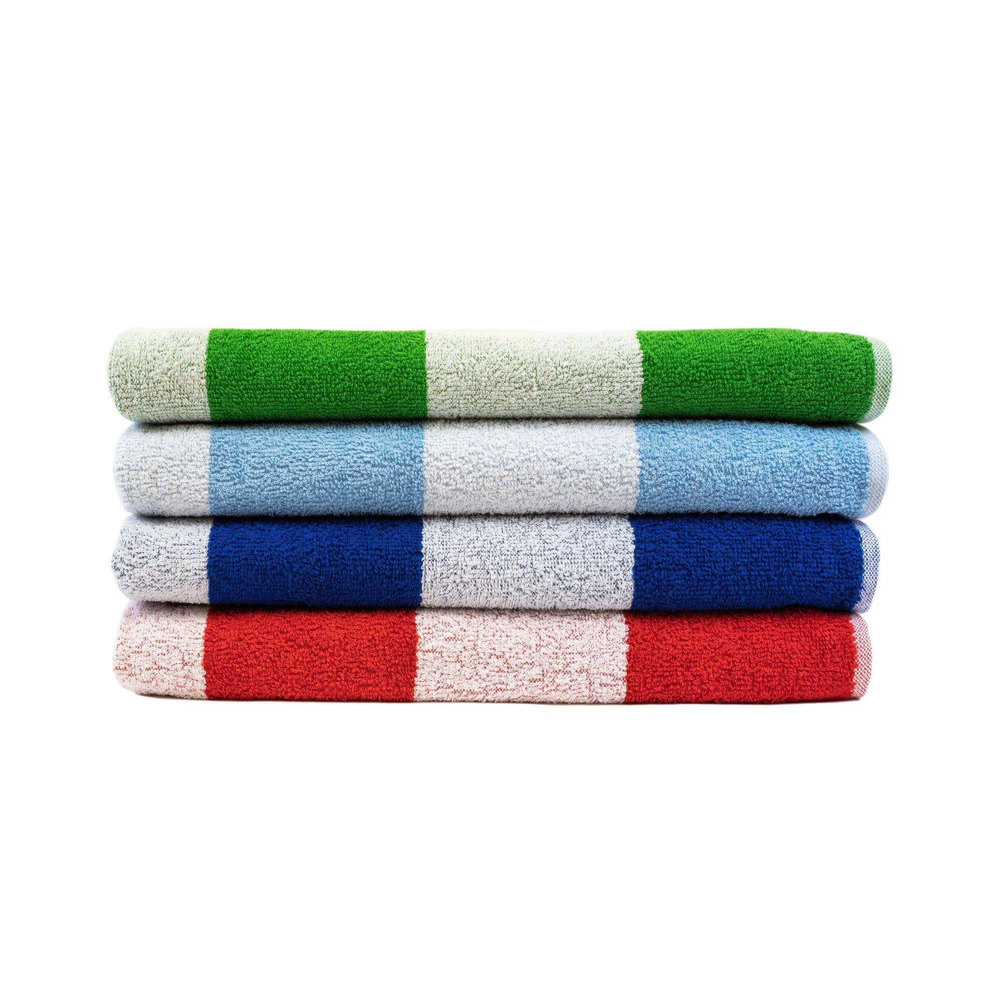 VANME 100% Cotton, Beach Towel, Beach Towels Oversized, Beach Towels Set for Adults, Pool Towels, Quick Dry, Pool Towels for Adults, Beach Towels for Women, 4 Piece Pack, 29" X 59", Summer Colors