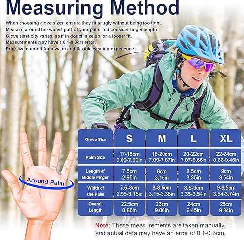 Miniatura 9 de Guantes de invierno, guantes antideslizantes para pantalla táctil, guantes de ciclismo resistentes al viento, guantes térmicos para clima frío,