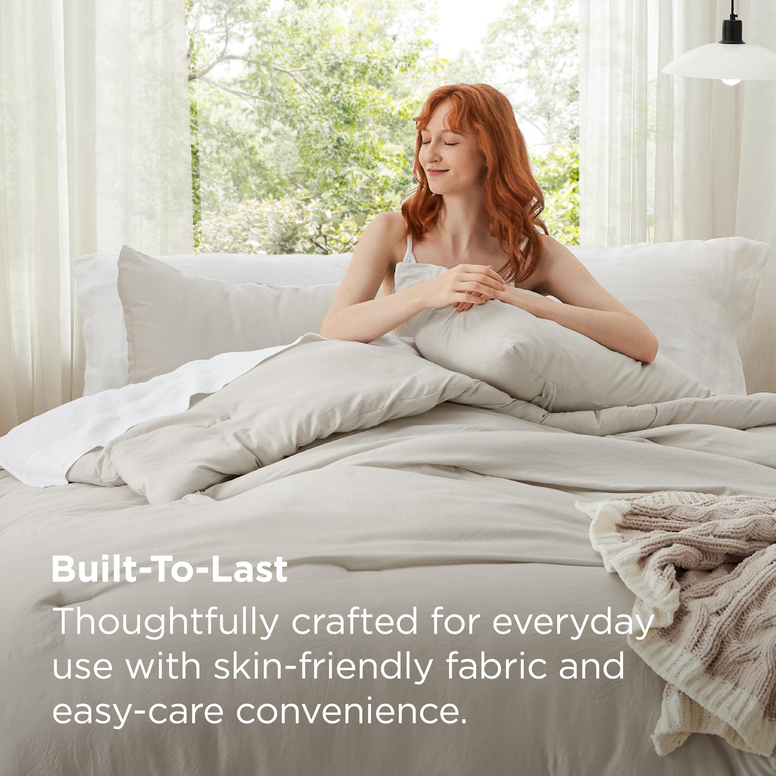 King Comforter Set 3Pcs Beige 104"x90" O18773