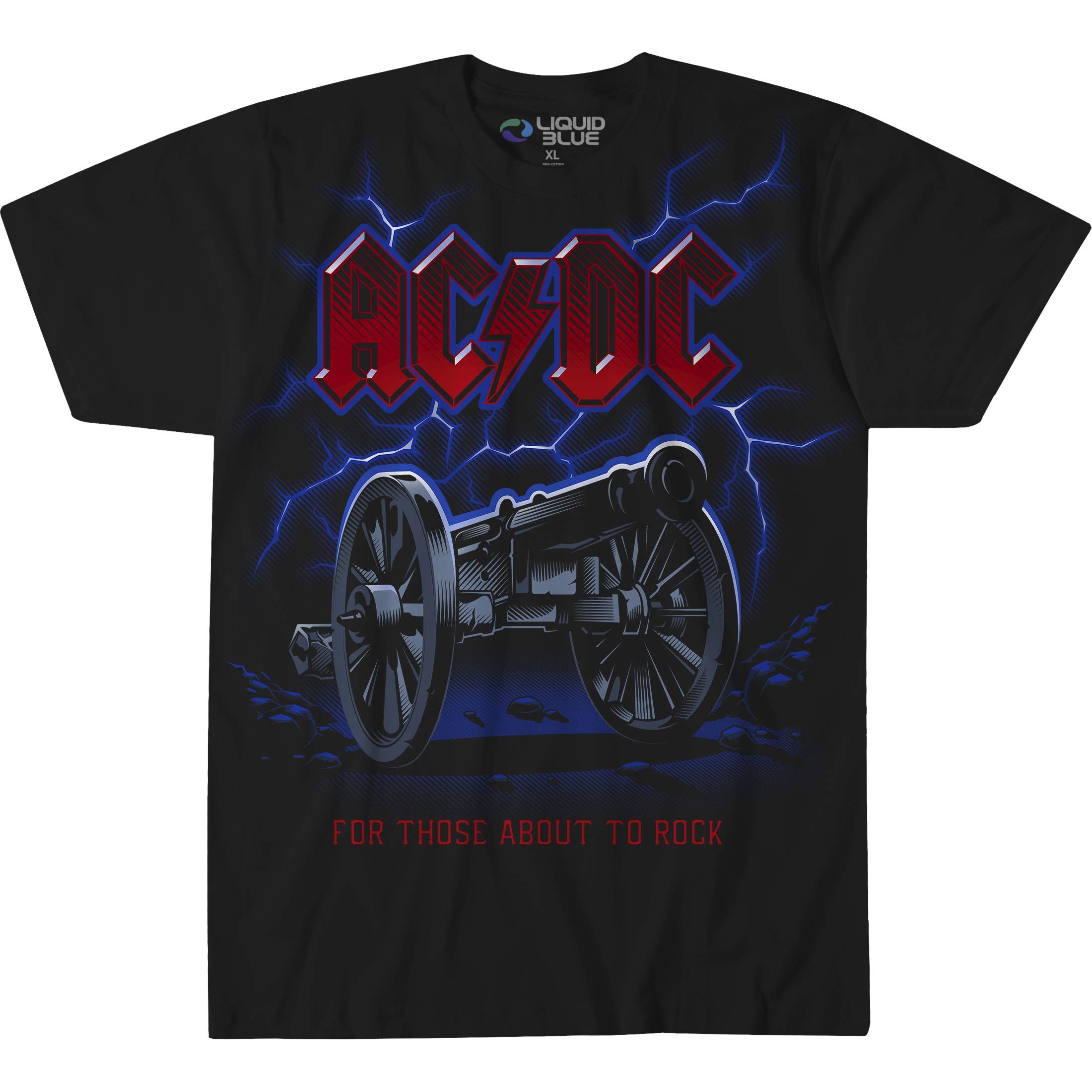 Liquid Blueunisex-adult AC/DC Cannon Lightning Short Sleeve Graphic T-shirt T-Shirt