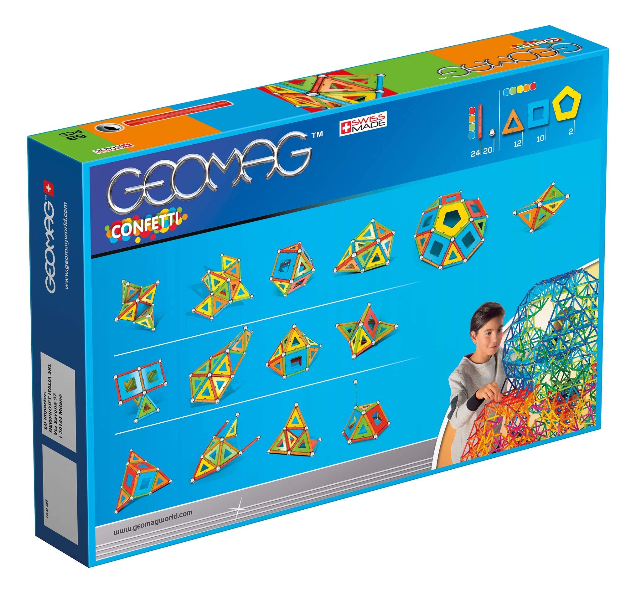 Geomag Classic Color Construcciones magnéticas y Juegos educativos, 127 Piezas (264), Multicolor & Classic Panels Juego de Construcción Educativo, 83 Piezas (462), Multicolor