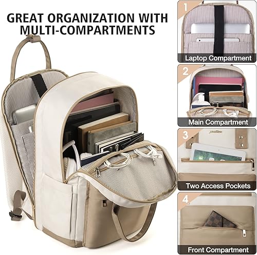 Miniatura 2 de YAMTION Mochila para laptop para mujer, mochila escolar con cargador, mochilas estéticas para computadora para escuela secundaria, adolescentes,