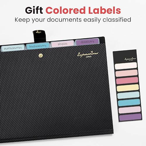 Miniatura 5 de Sooez - Carpeta de acordeón expansible, organizador de archivos tamaño carta, 5 carpetas con bolsillos para documentos, bonita carpeta con