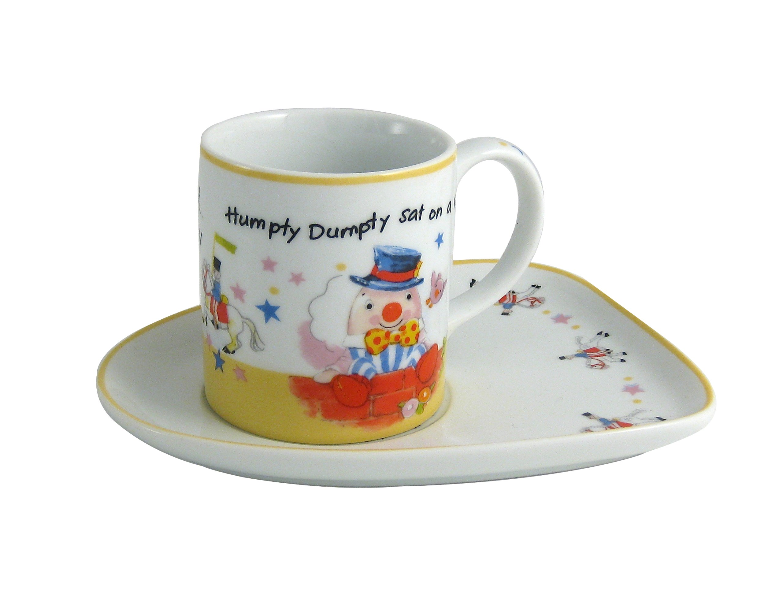 Aynsley Multicolour Humpty Dumpty Milk Cup And Biscuit Tray, Multi-Colour