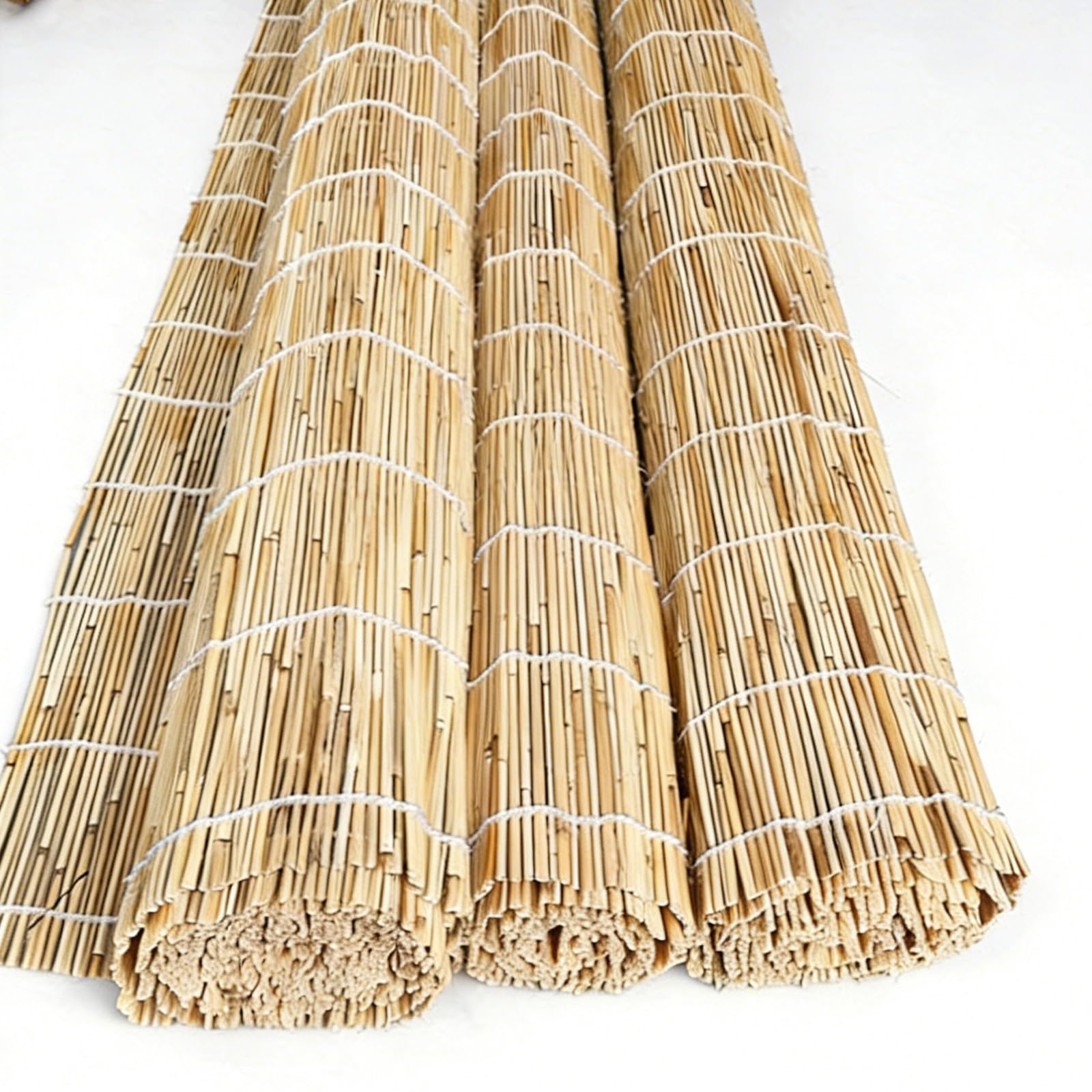 Arella in bambù Naturale for Giardino, Recinzione a Canna, Canniccio Frangivista for Esterno Balcone Piscina, Robusti bambù Divisorio Decorativo(Natural-White,H150cmxL500cm)