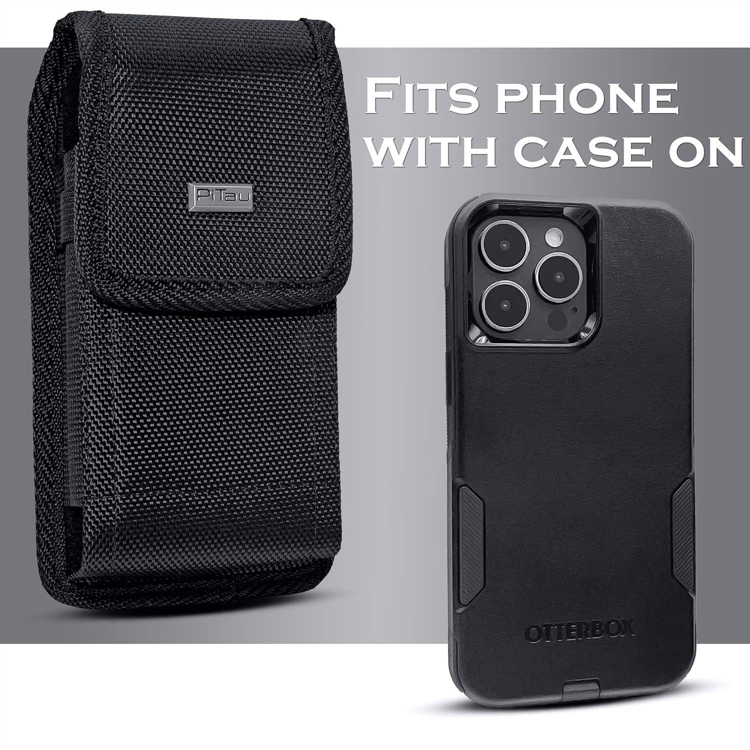 Cell Phone Holster for Samsung Galaxy Ultra S25/S24/S23/S22/S21 & Note 20, Belt Clip Phone Case for Men, Rugged Nylon Vertical Pouch, Fits Cellphone Case Cover on - Image 2