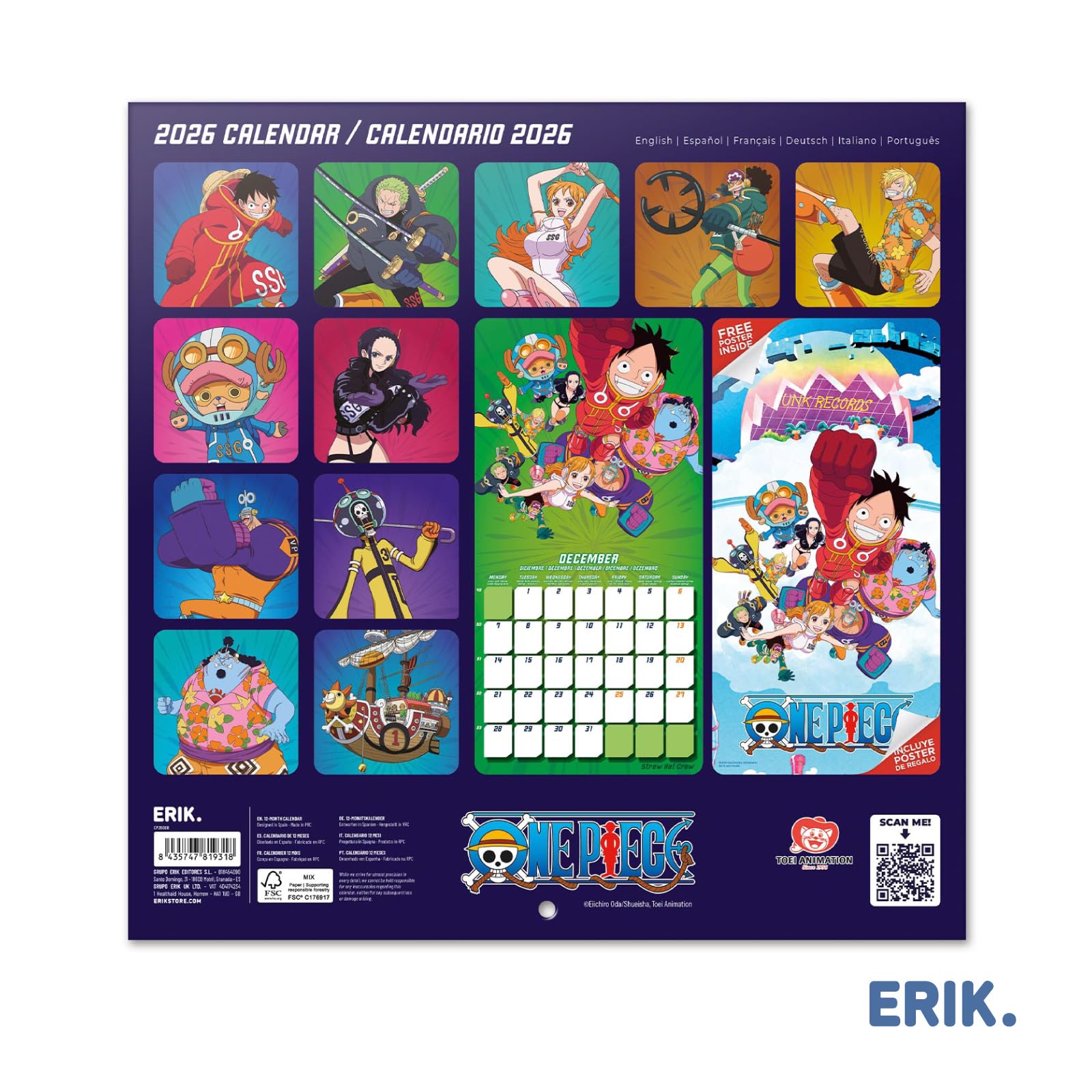 Grupo Erik - Calendrier 2026 Mural Jujutsu Kaisen - Calendrier
