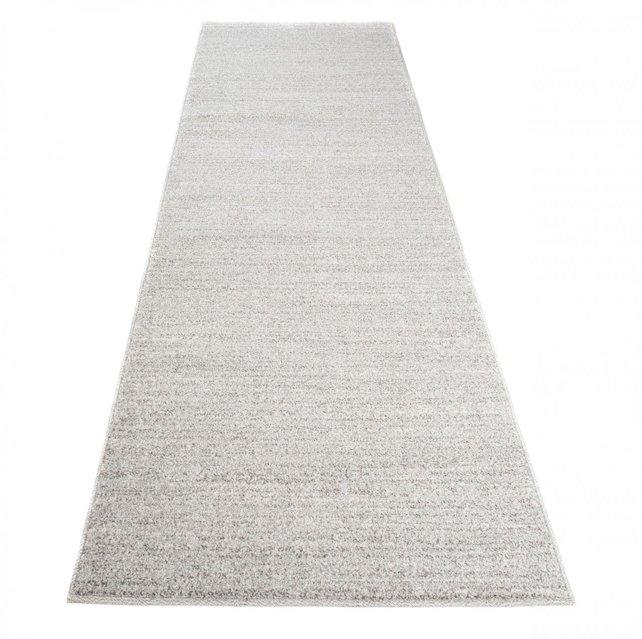 Tapiso Sari dywan na metry, do salonu, sypialni, kuchni, korytarza, mostek na wymiar, szary, szarobrązowy, jednokolorowy, krótkie runo, melanż, Ökotex 100 x 370 cm