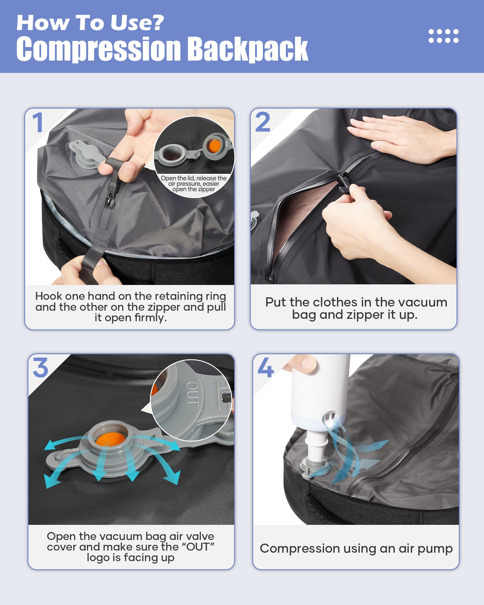 SZLX Zaino Ryanair 40x30x20 Sottovuoto con Pompa Zaino Ryanair 40x20x25 Donna Zaino da Viaggio Wizzair Bagaglio a Mano Uomo per Laptop da 14 Pollici Borse da Cabina 45x36x20 Easyjet con Porta Scarpe