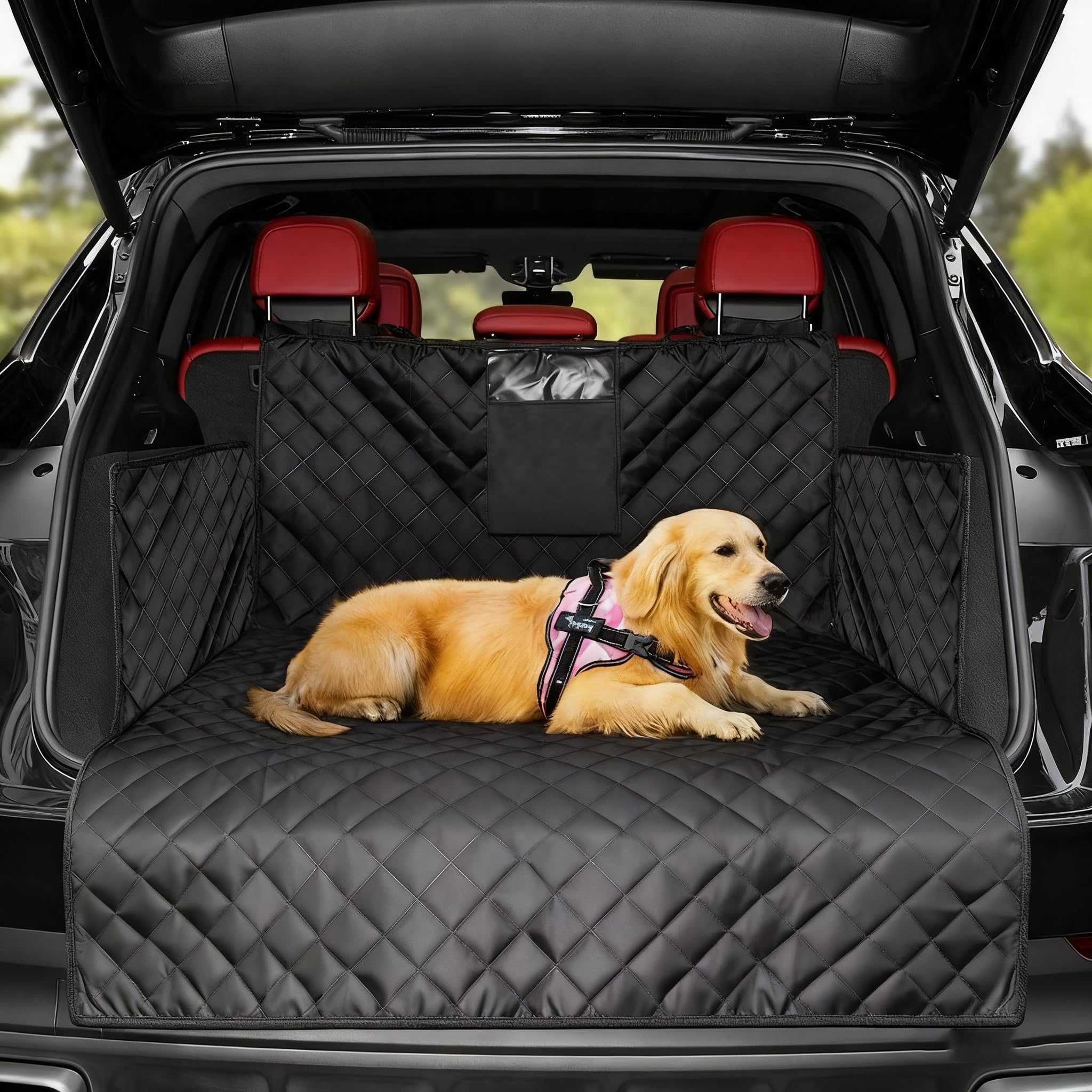 Tryagat Car Boot Liner for Dogs Mat for BMW G01 G02 G11 G30 F15 F16 F39 F49 F48 F86 F85 G05 G08 F48, Dog Boot Cover Protector Pet Car Boot Liner Mat Car Boot Protector Liner Mat