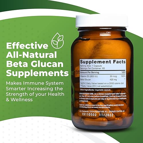 Miniatura 2 de Immunity Power Swiss Beta Glucan 1,3, 1,6 420 mg + vitamina D  Suplemento de apoyo inmunológico extra fuerte  120 potenciadores inmunológicos