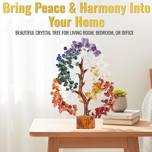 Miniatura 22 de Árbol de la vida de cristal de 7 chakras, cristales curativos hechos a mano, cristales y piedras curativas, árbol del dinero para decoración del #3