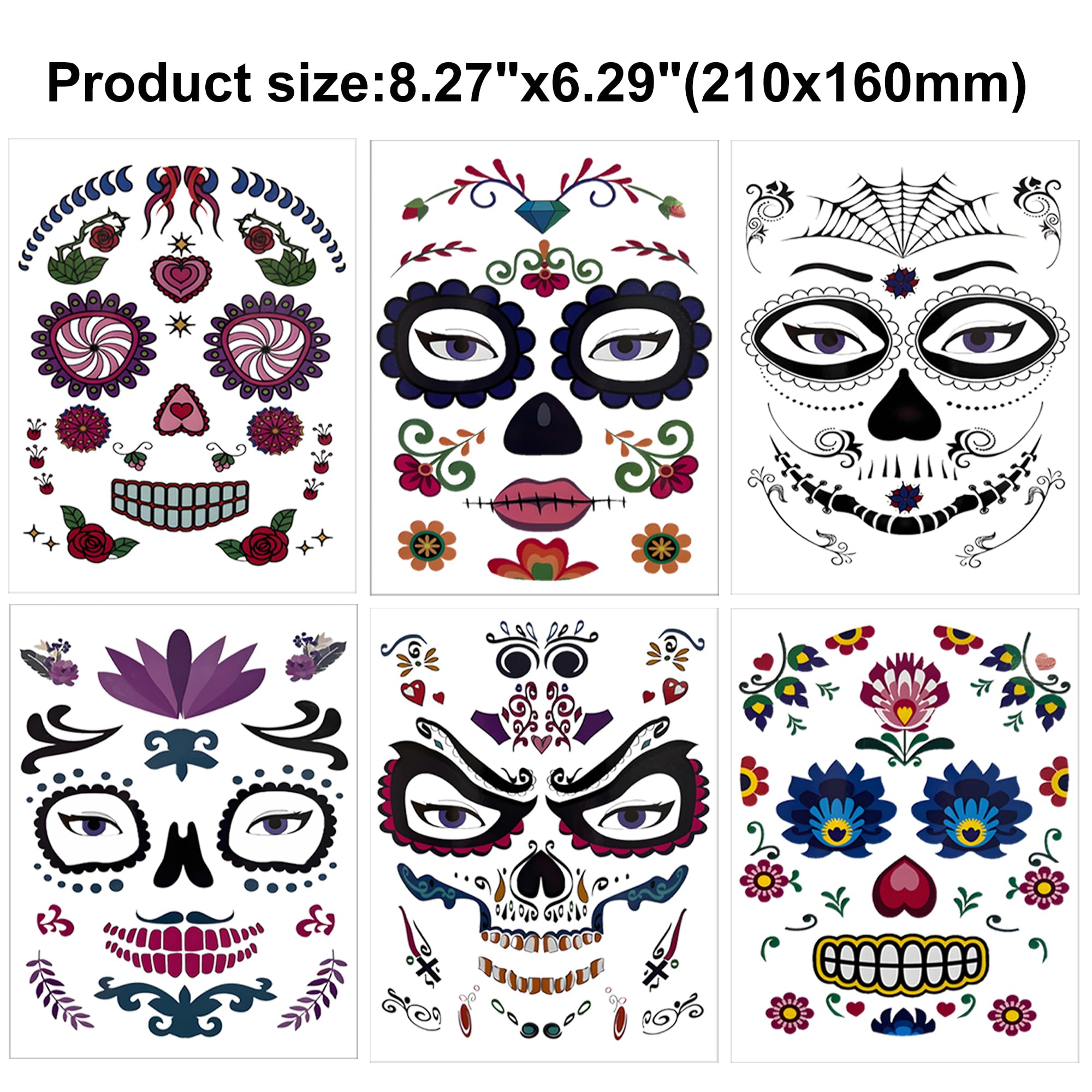 12 Pcs Halloween Face Tattoos - Image 4