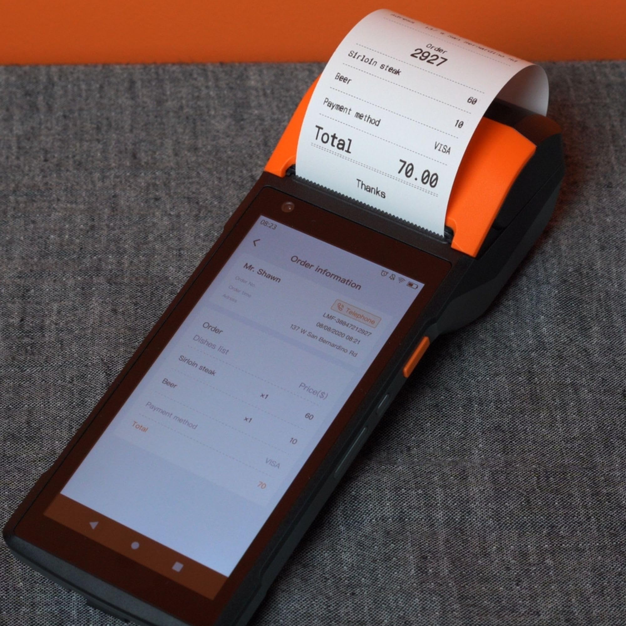 PDA Android 11 - SUNMI V2S - TPE Mobile et Terminal de Paiement Sans Contact - Imprimante Thermique 58mm pour Reçus et Étiquettes - WiFi, 4G, NFC et Bluetooth - Écran 5.5” HD