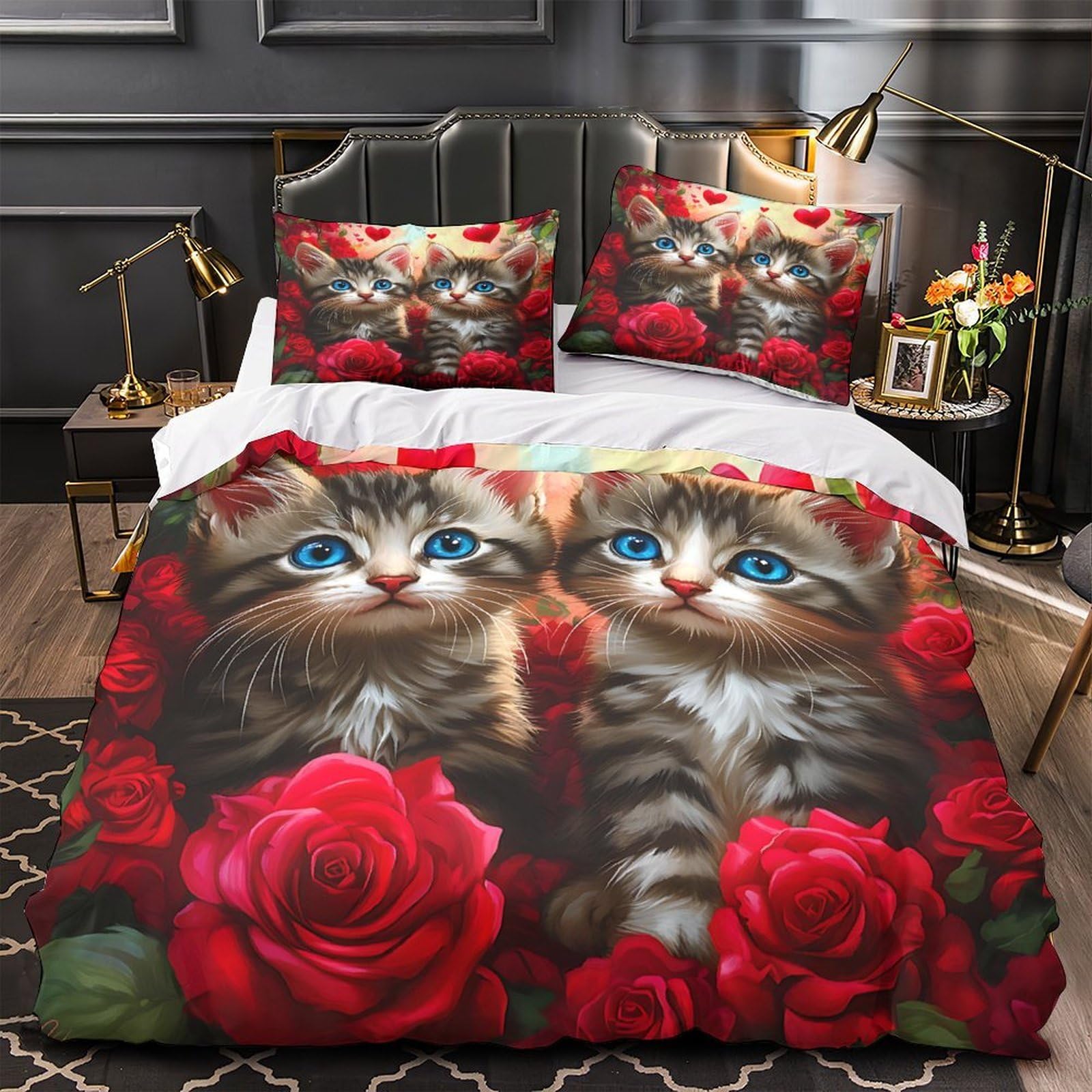 Housse de Couette Hamster Anti-Acarien Douce et Légère pour Lit 2 Personnes