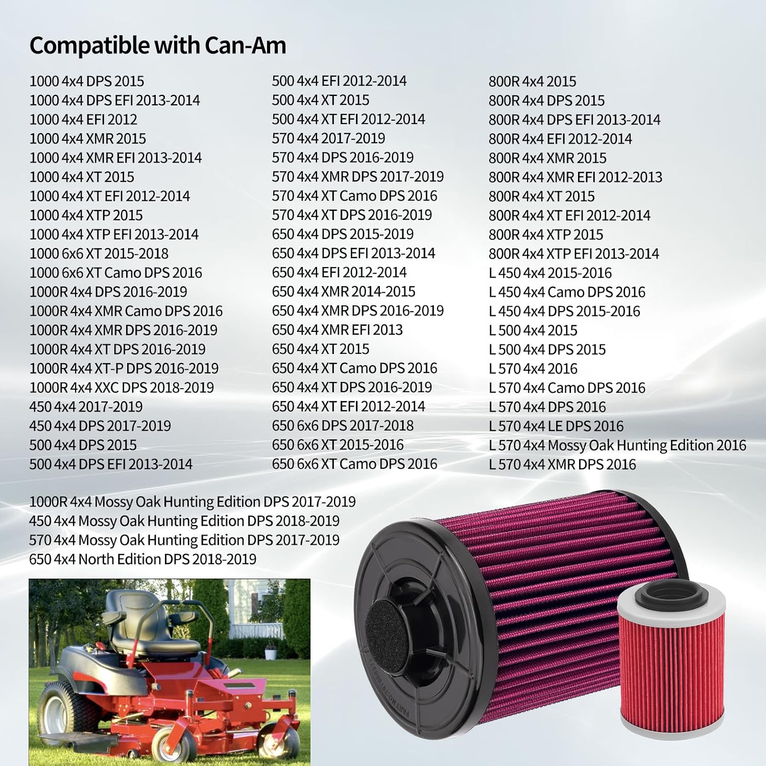 Motorcycle Air Filter 707800371 Oil Filter 420256188 Replacement for Can-Am Outlander Max 450 500 570 650 800R 1000 1000R 2012-2019