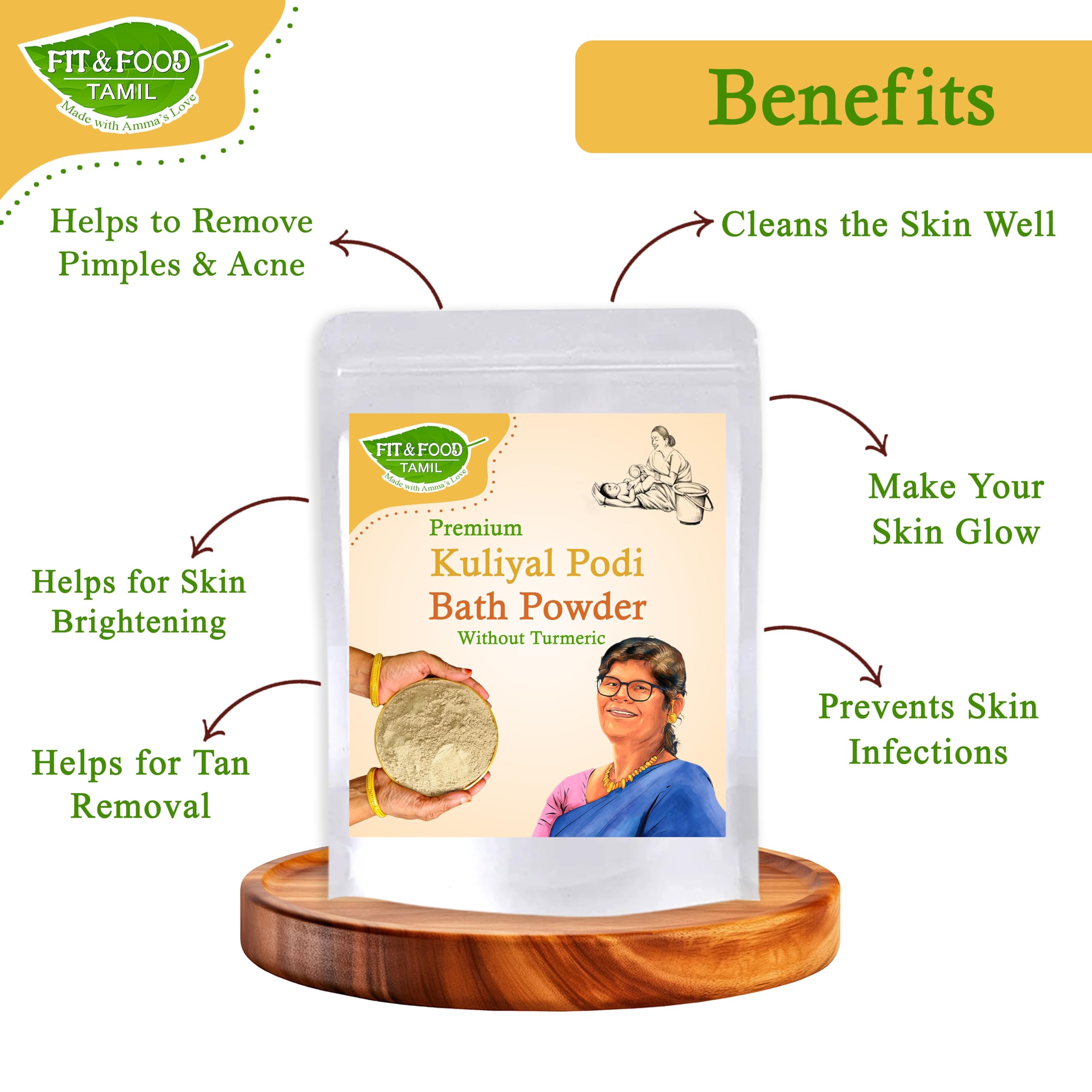 Fealena Bath Powder 500g ２個セット FIT & FOOD TAMIL Premium Kuliyal Powder without Turmeric 250g