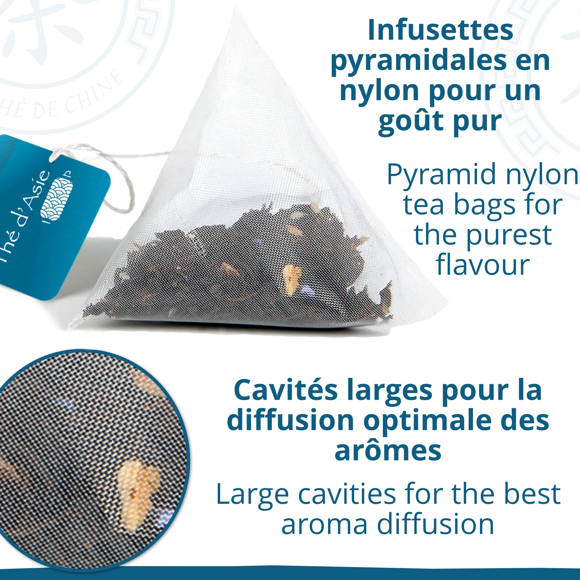 Khla - Thé bleu Oolong Bio - Boîte de 80 sachets de thé pyramidale - Thé biologique