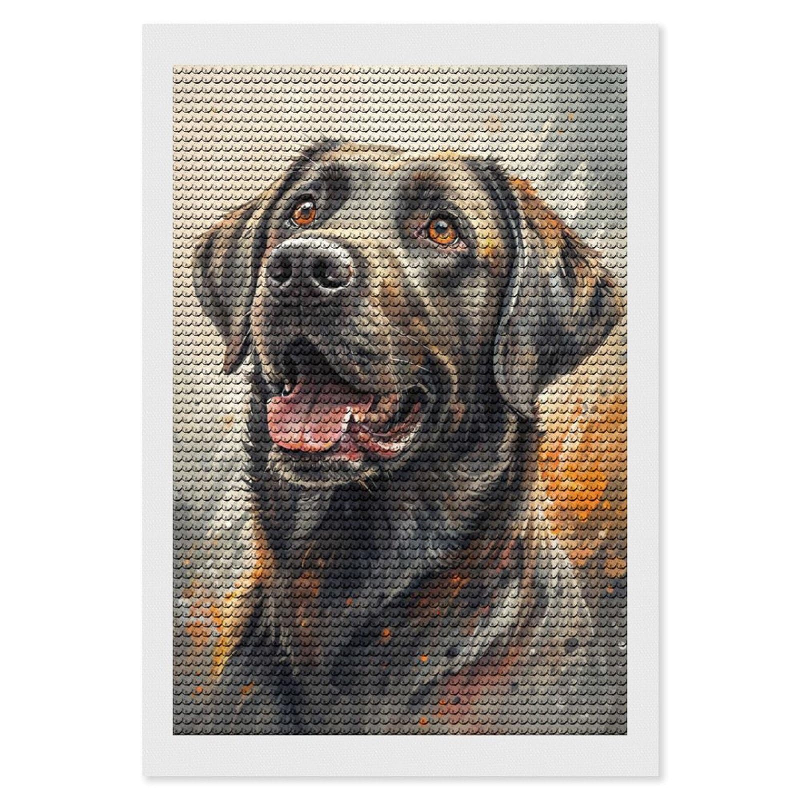 Junmoney Watercolor Portrait of A Labrador Retriever Crystal Diamond Art Kit 8"x12", Modern Decor, Boho Decor, Wall Art Gift, Decorative Artwork, Creative Hobby