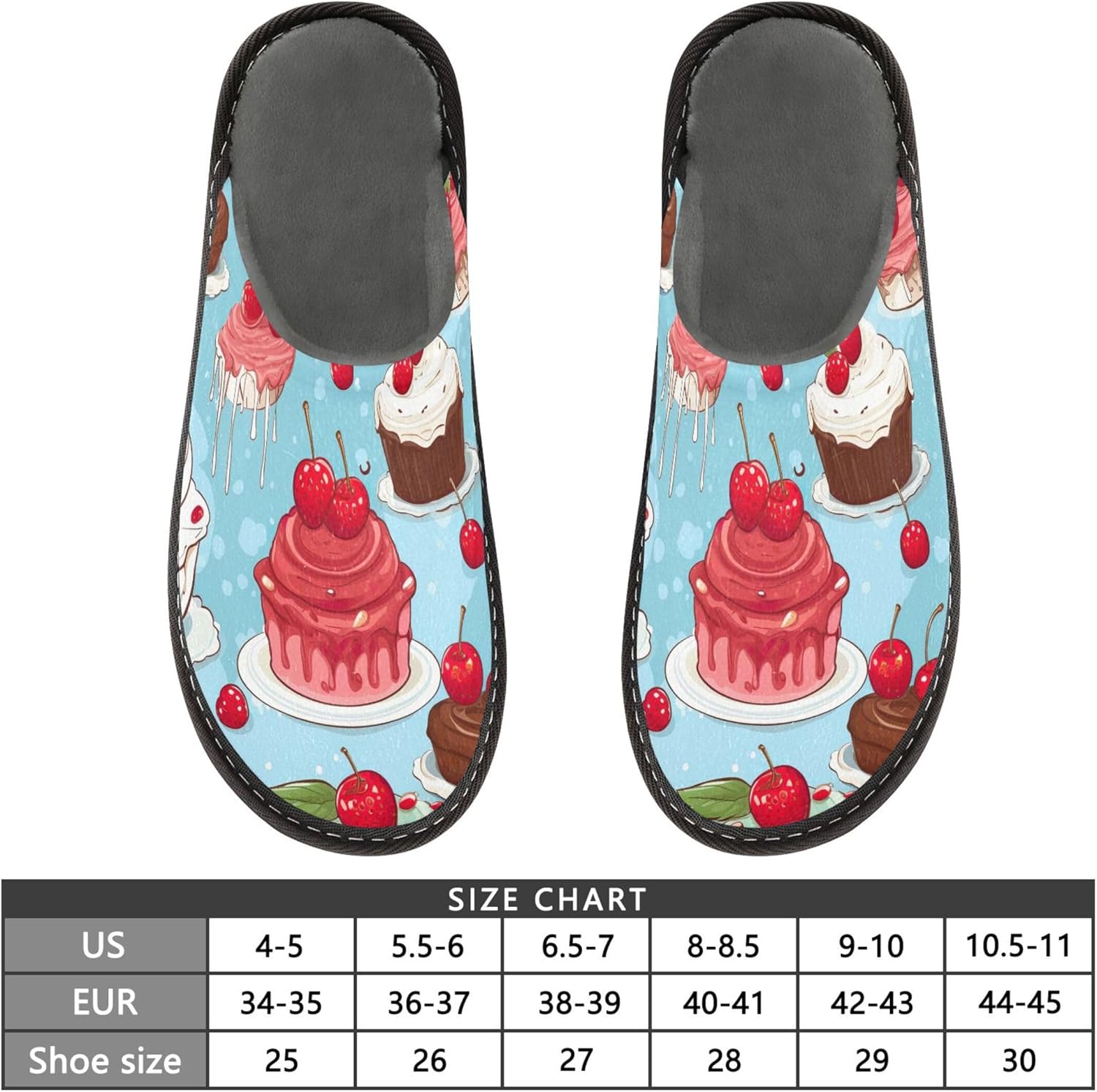Strawberry Cake House Slippers – Cozy Fuzzy Slippers for Guests, Washable & Disposable, Perfect for Shoeless Home, Spa & Hotel Use A111775