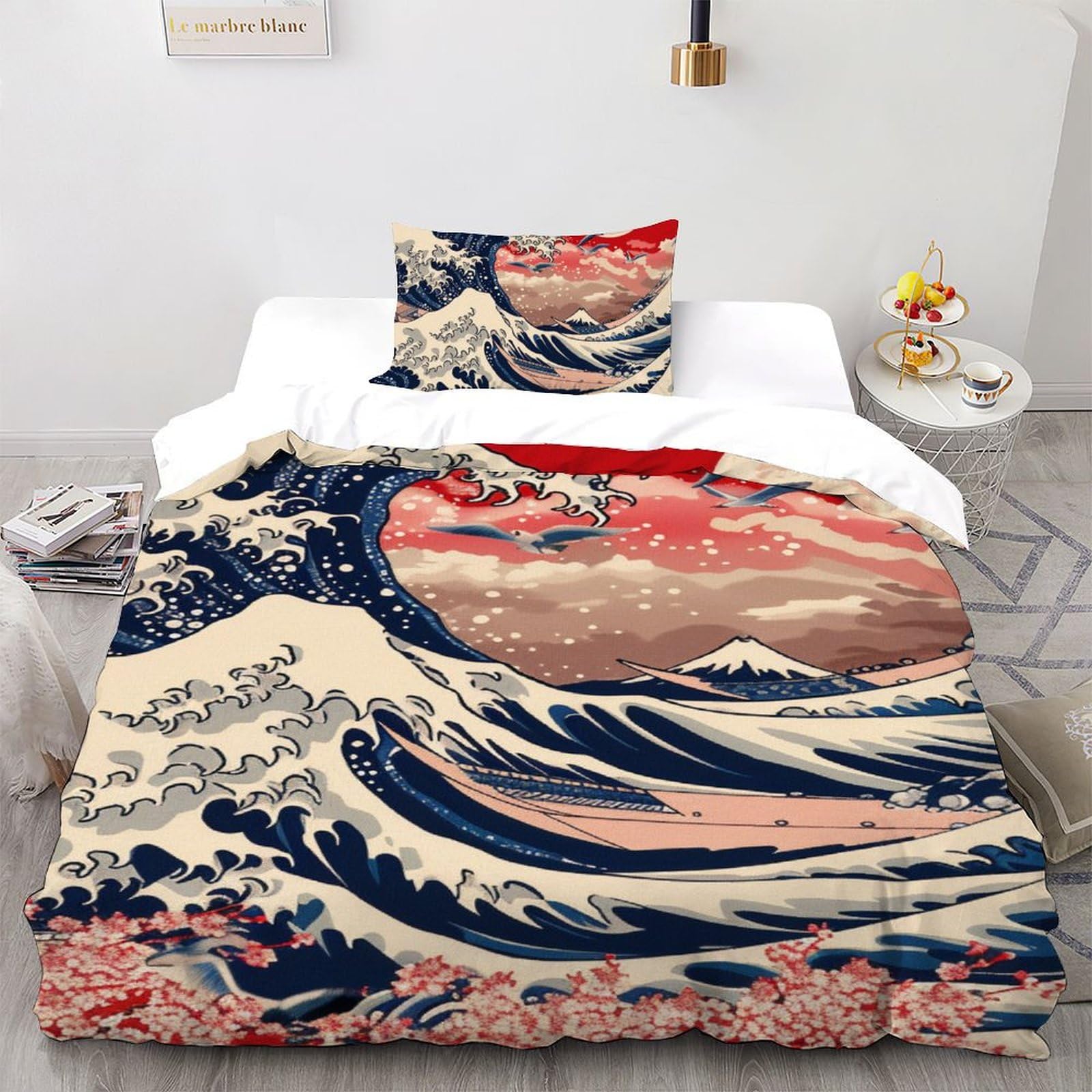 Parure de lit microfibre super douce style japonais de qualité supérieure single