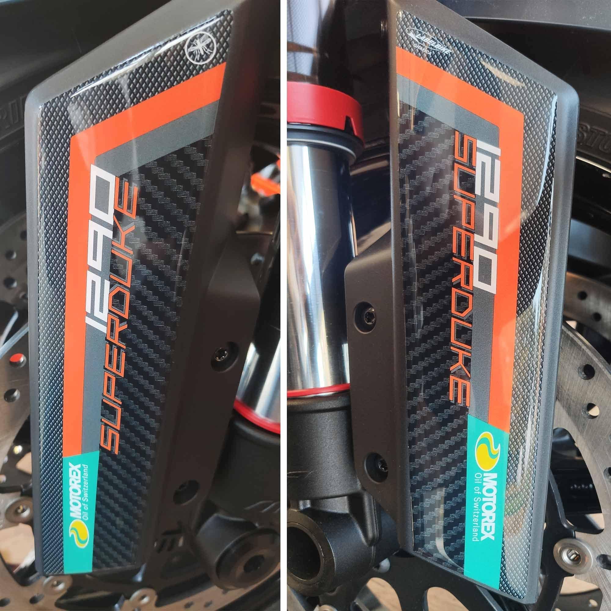 labelbike3D Stickers Motorcycle Fender Mudguard Protection and Decoration in Resin Compatible with KTM 1290 Super Duke R 2021 Color Carbon Orange Green
