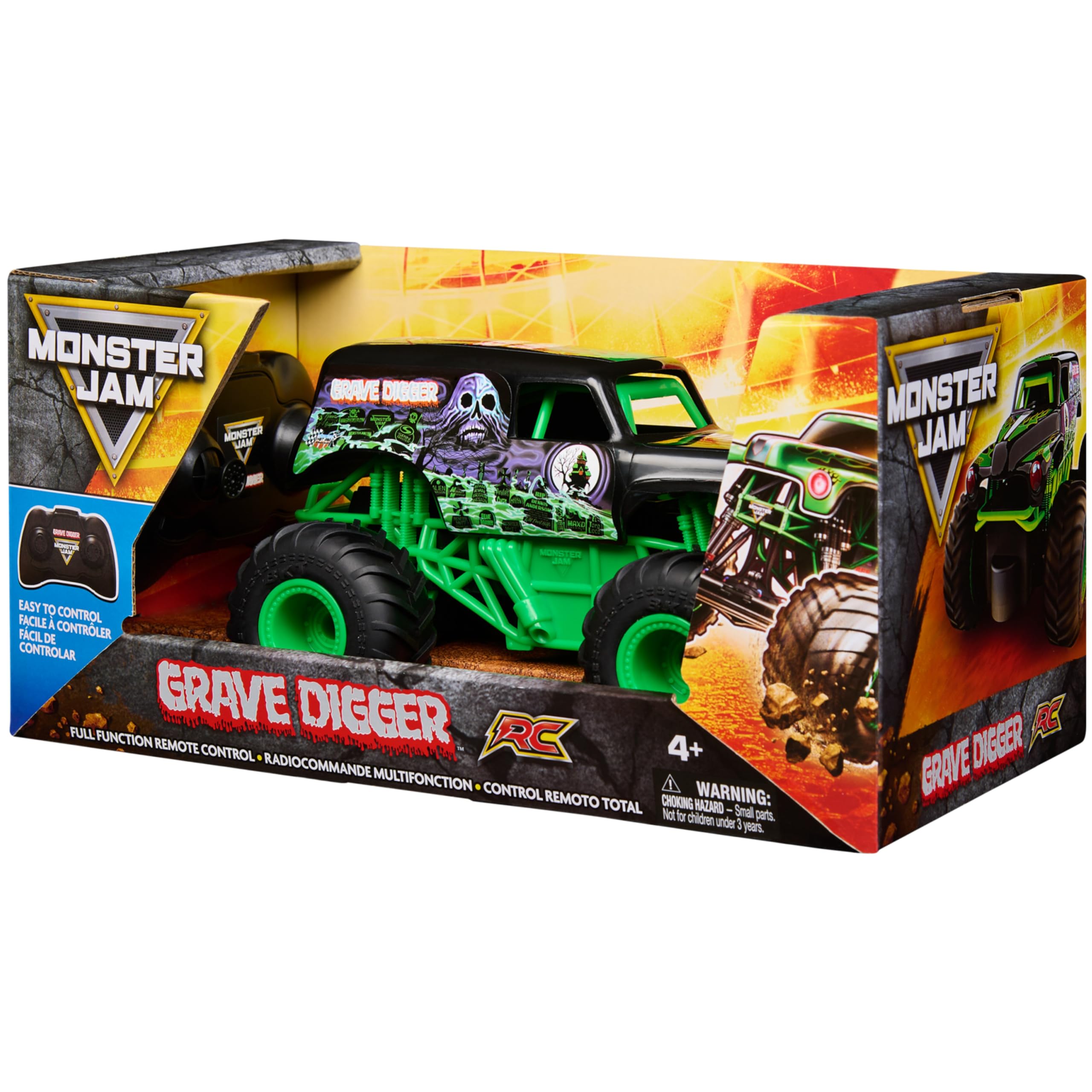 Monster Jam Official Grave Digger RC Truck with Realistic