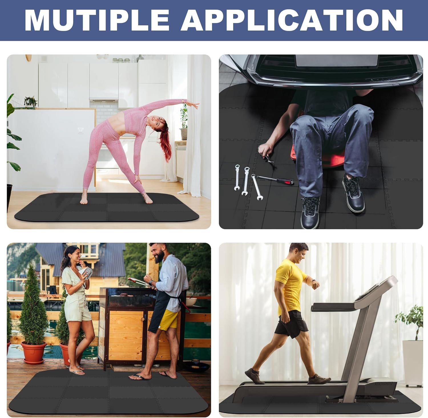 85 Inch Hot Tub Mat & Pad for Inflatable Tubs, 1/2" Extra Thick Hot Tub Pad Foundation Non-Slip EVA Foam Padding for Outdoor Hot Tubs Pool Spa Pad Game Camping Mat, Easy Clean