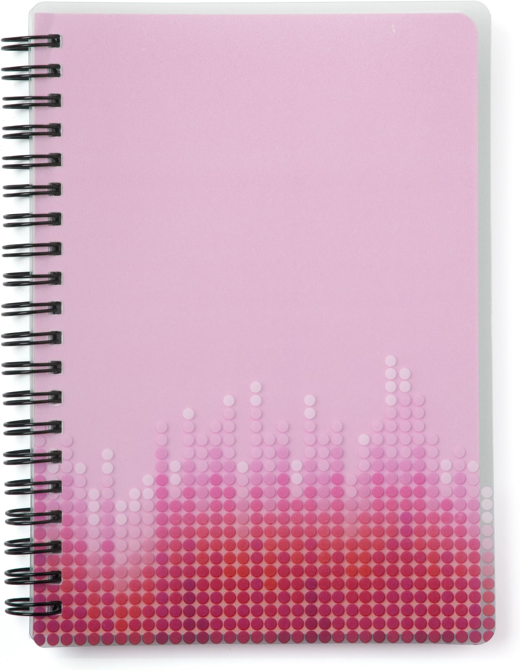 5 x 7 Lined Spiral Notebook with Sound wave Design (Red) - 6 pack