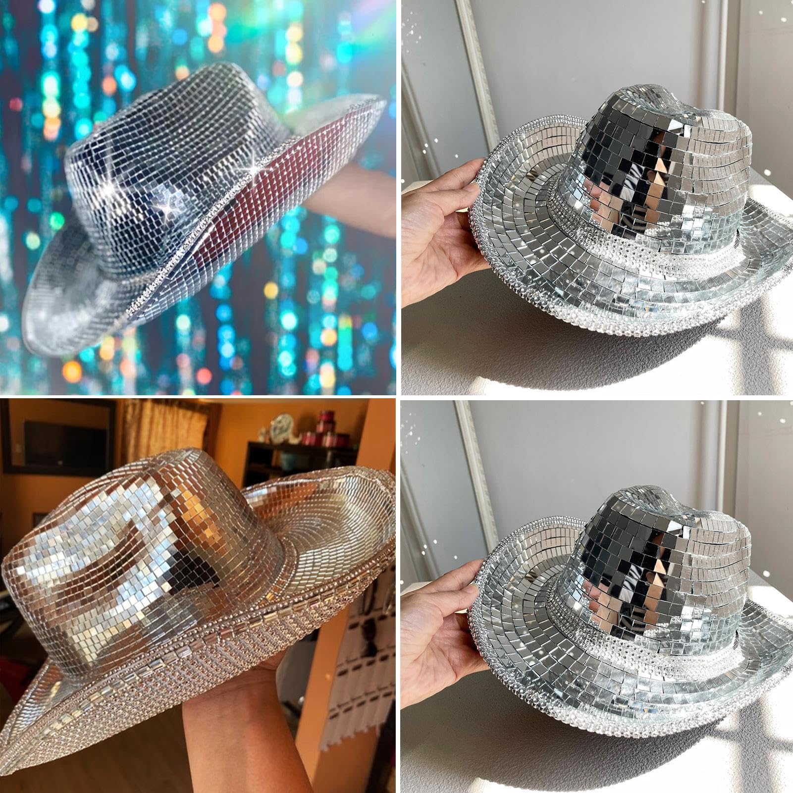 Genérico Sombrero De Disco Ball - Sombrero De Vaquera De Neón Hecho Mano ?