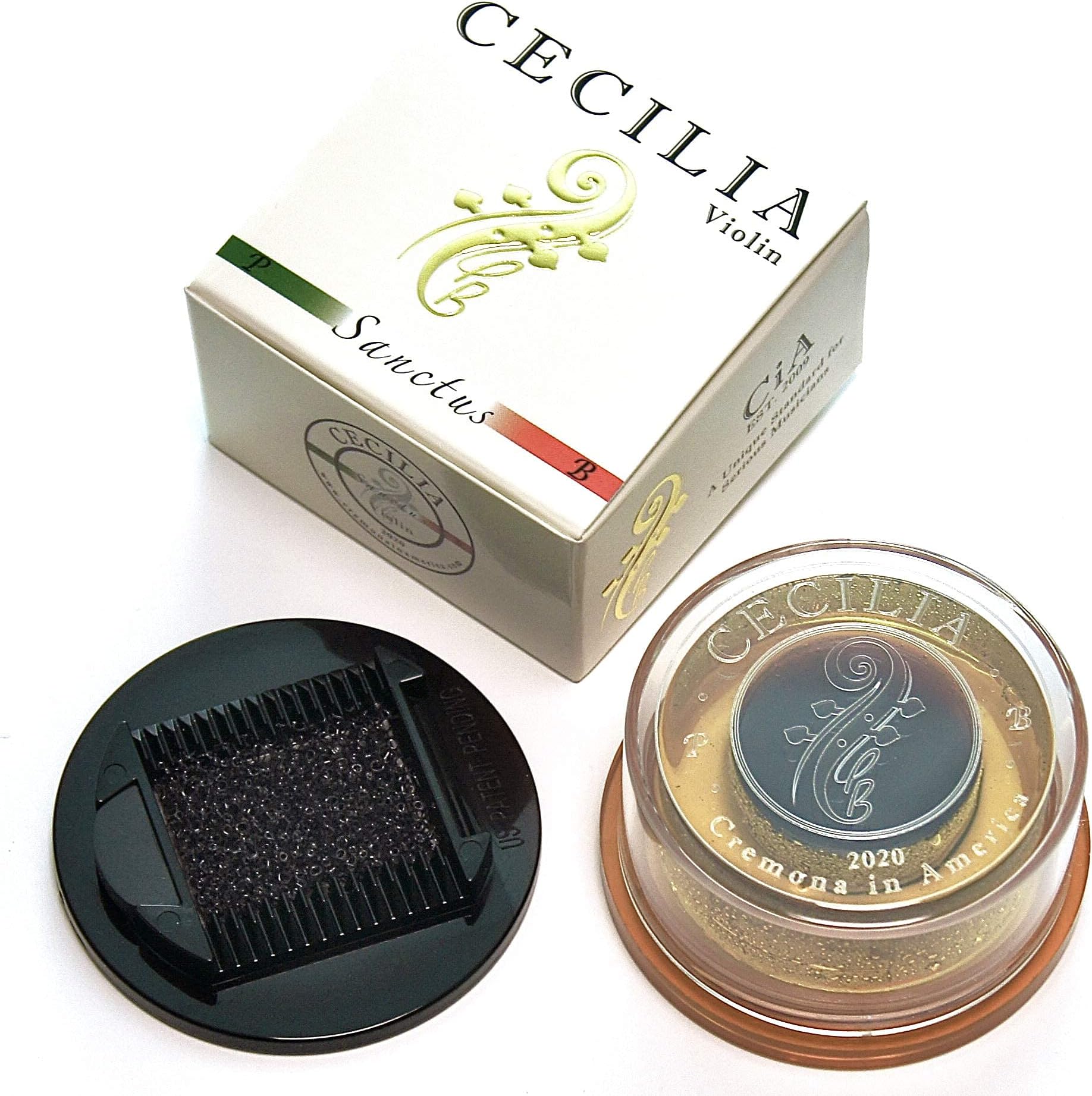 Sanctus' Rosin for Violin, Rosin Specially Formulated Violin Rosin for Violin Bows with Included Rosin Spreader (Full Cake)