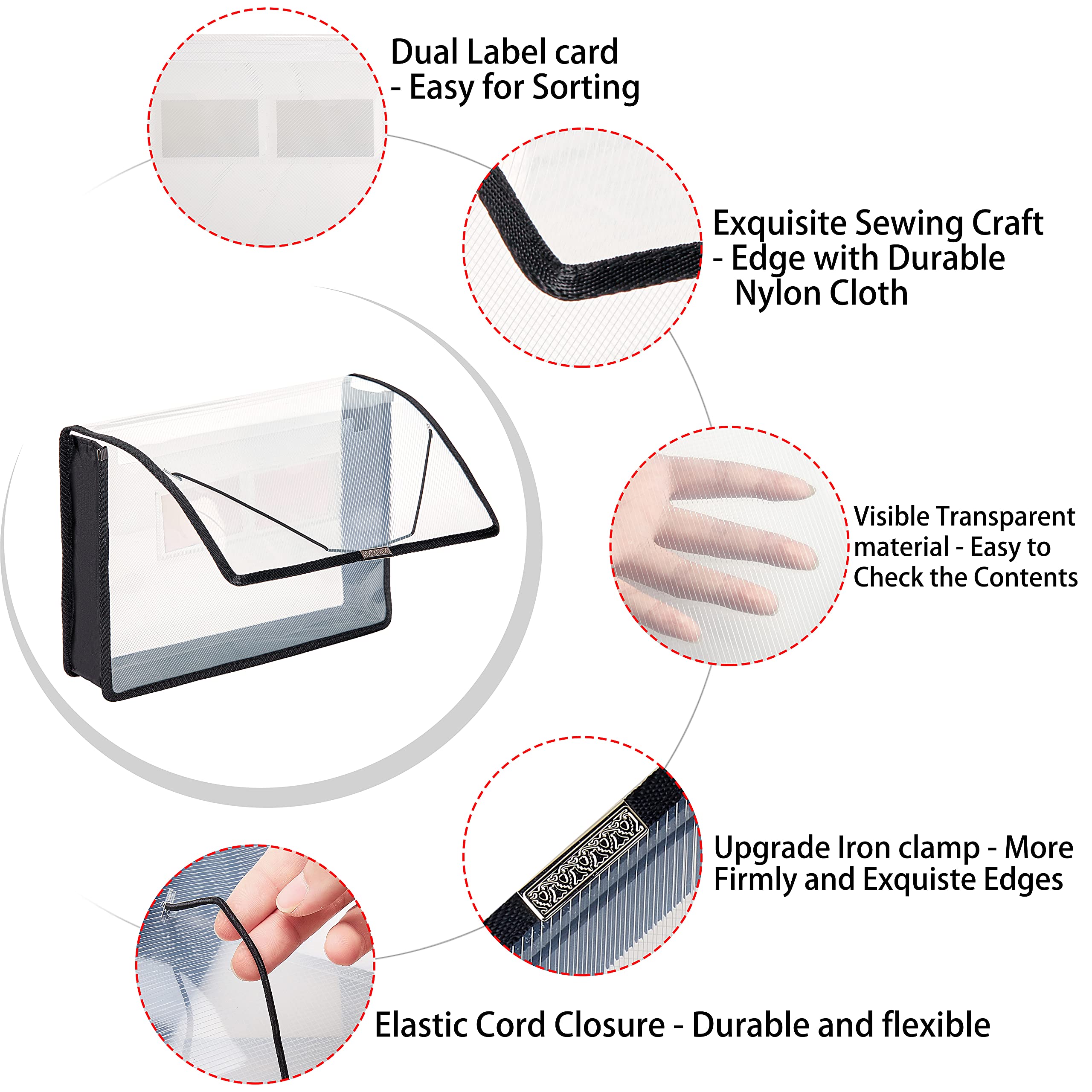 Snapklik.com : FANWU 6 Pack Plastic Expanding File Wallet Document ...