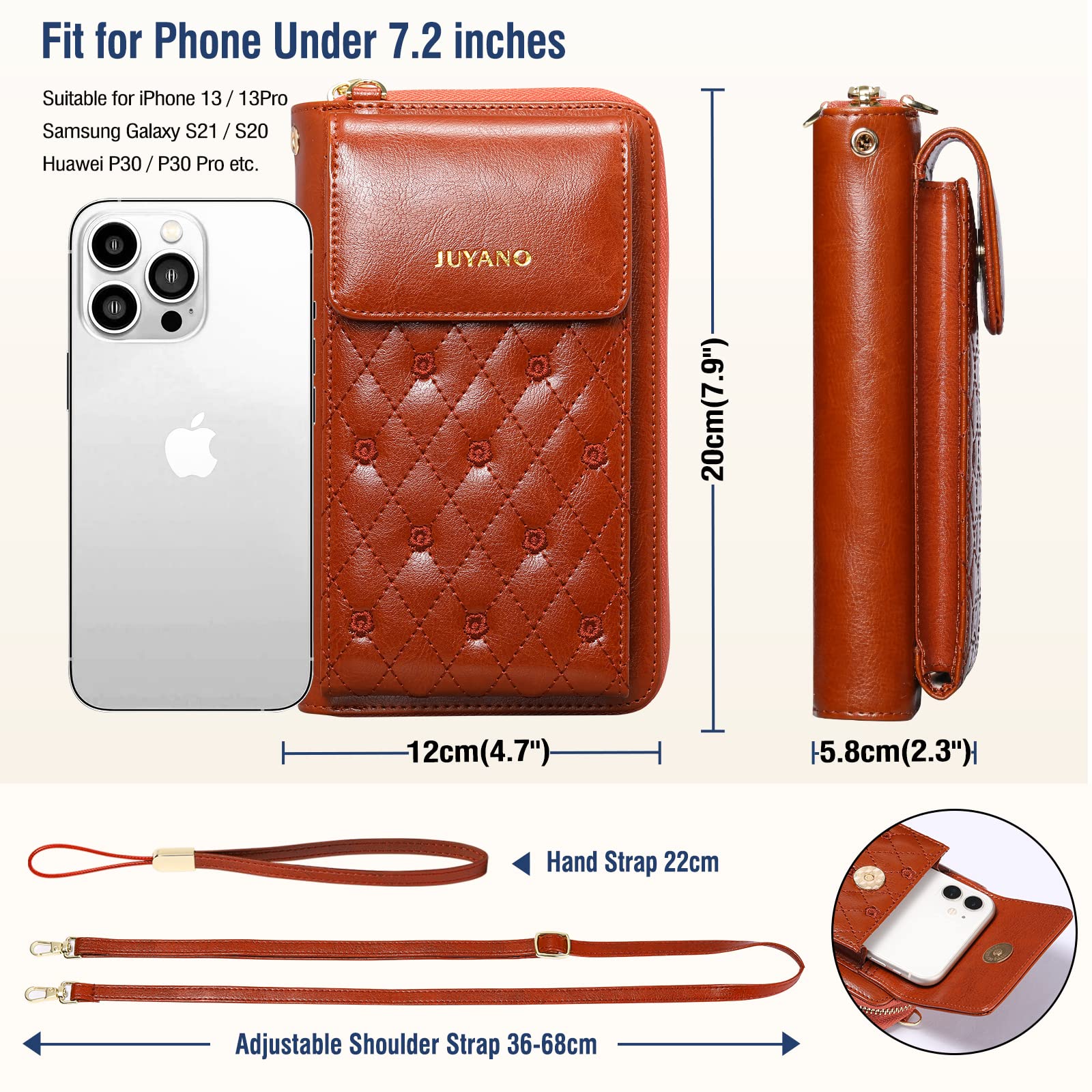 Générique 1 Pcs Pochette Téléphone Portable, Sac Bandoulière