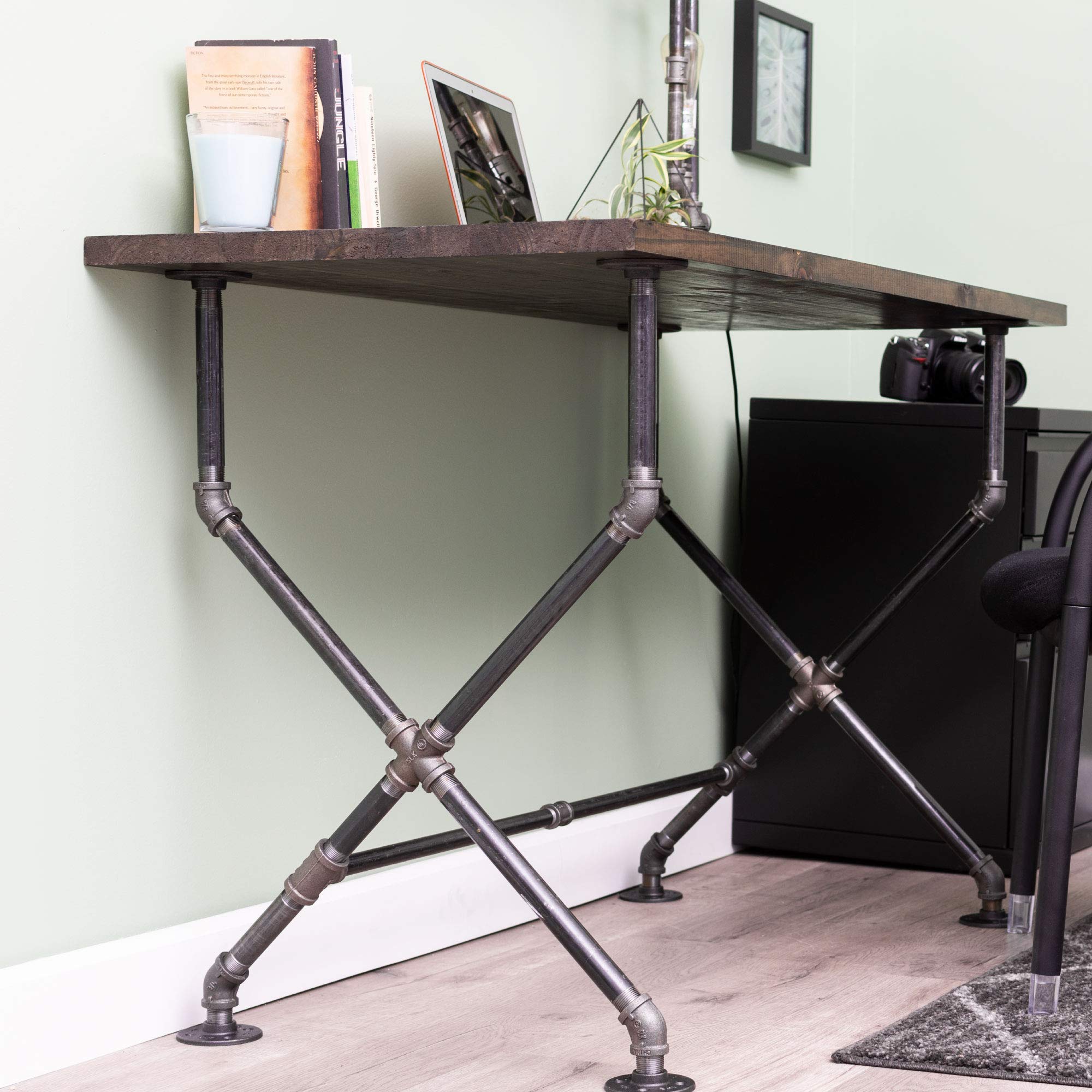 Amazon.com: PIPE DECOR Industrial Pipe Desk Leg Set, Modern Home
