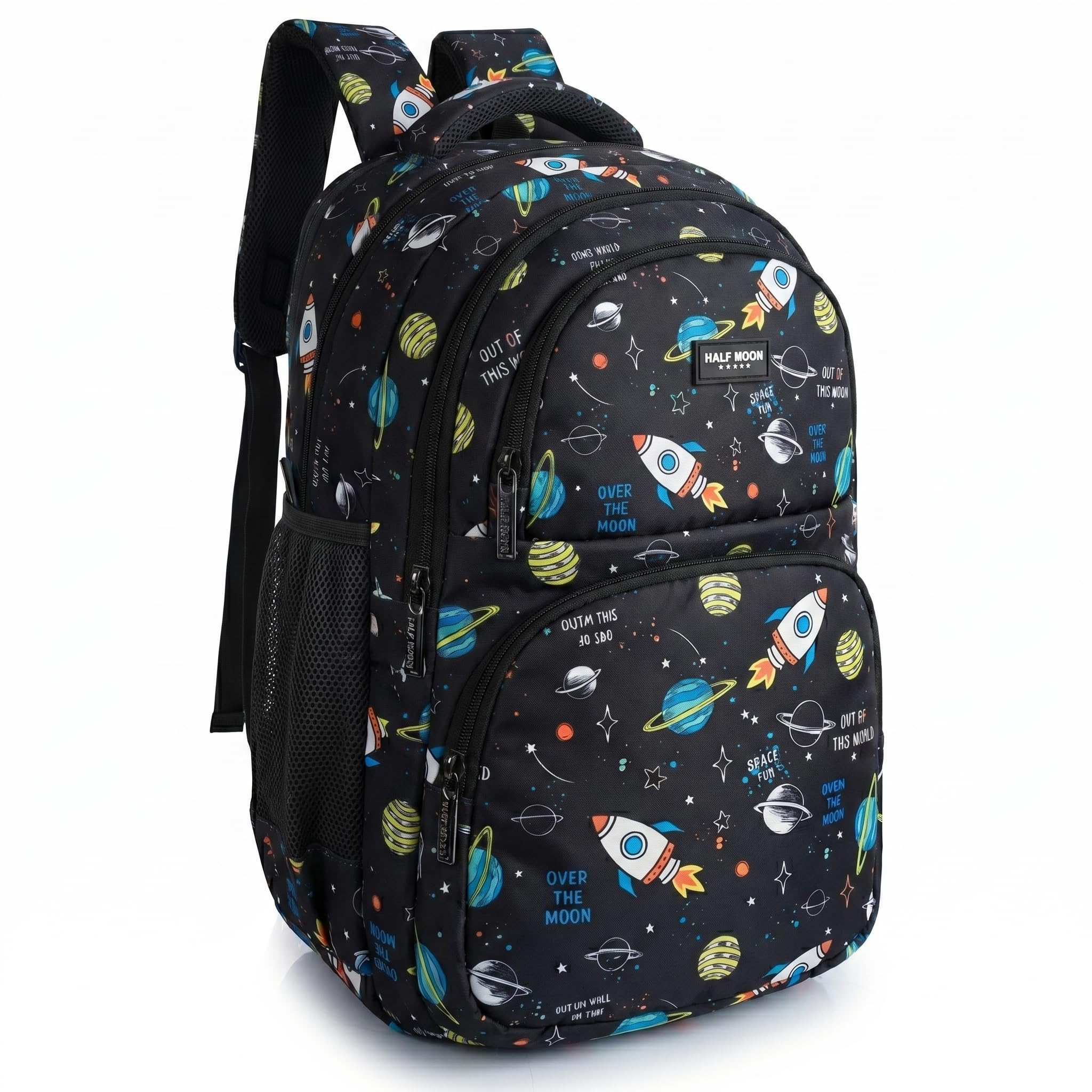 half moon Enigma School Bag for girls, Backpack for Women, Water Resistant 5 Zips Stylish and Trendy College Backpacks for Girls-picture-49