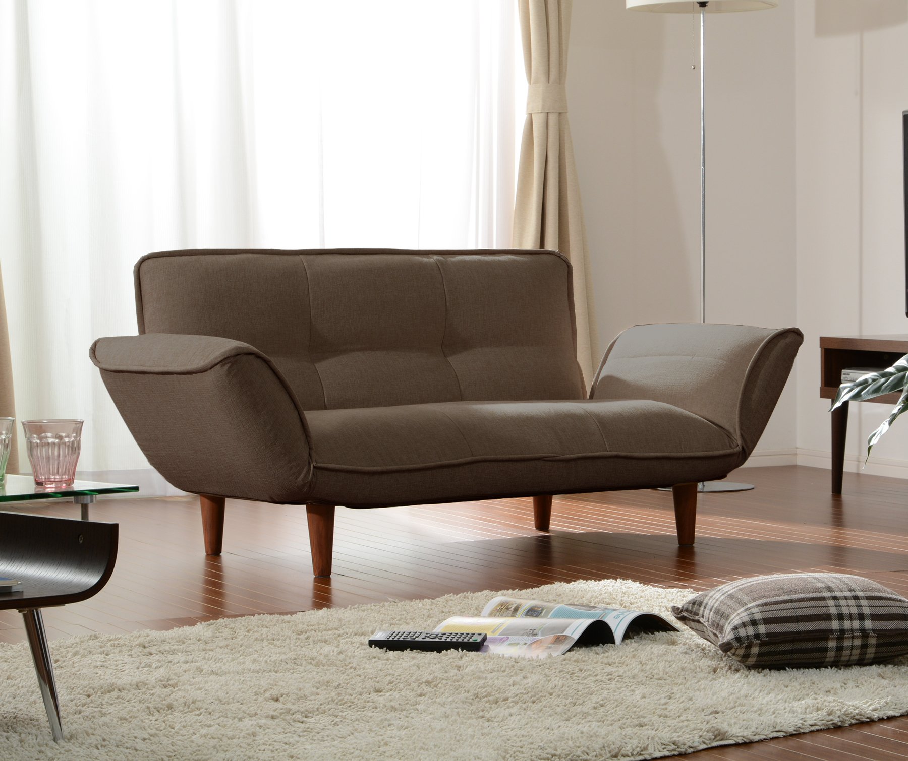 Amazon｜セルタン 日本製 高反発 カウチソファー IN 二人掛け ダリアン