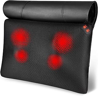 WOQQW Back Massager Neck Massage Pillow with Heat - Shiatsu Back Massager Present, Gifts for Women/Men/Mom/Dad - Deep Kneading Massage for Shoulder, Waist, Leg, Foot and Muscle