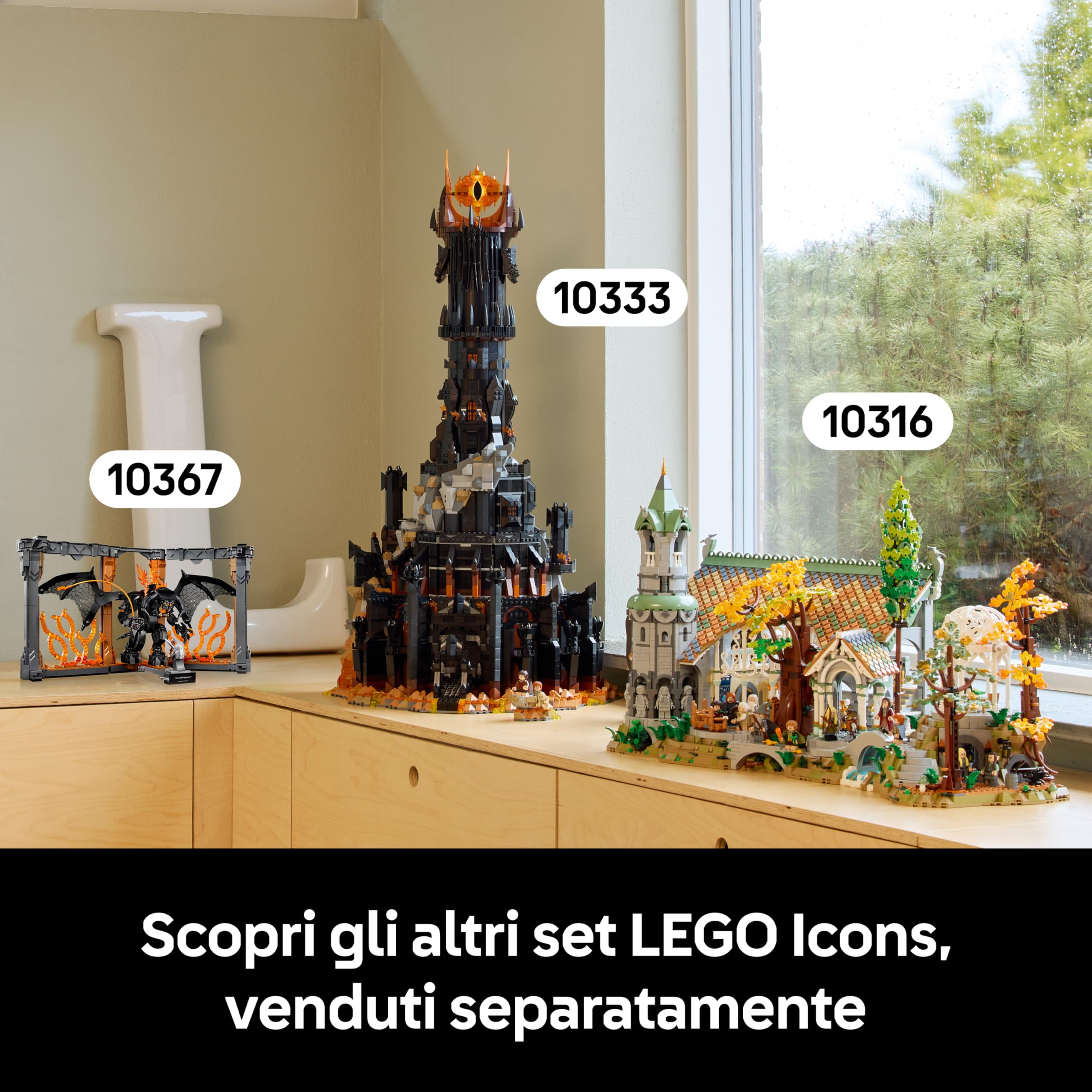 LEGO Icons Il Signore degli Anelli: Book Nook del Balrog - Costruzione per Adulti da Esposizione - Modellino con Minifigura di Gandalf il Grigio e Figura di Balrog - Regalo da Collezione - 10367