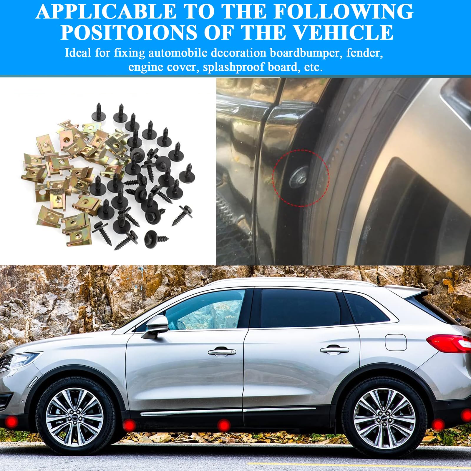 Kit 205 Pezzi Viti E Dadi Per Auto - Clip Parafango, Dadi A U, Viti A Testa Crociata Per Lamiera - Foto 8