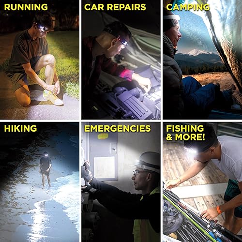 Miniatura 6 de Ontel Handy Brite - Linterna frontal recargable, 260 lúmenes ultra brillante con 5 modos de luz, lámpara frontal recargable por USB para actividades