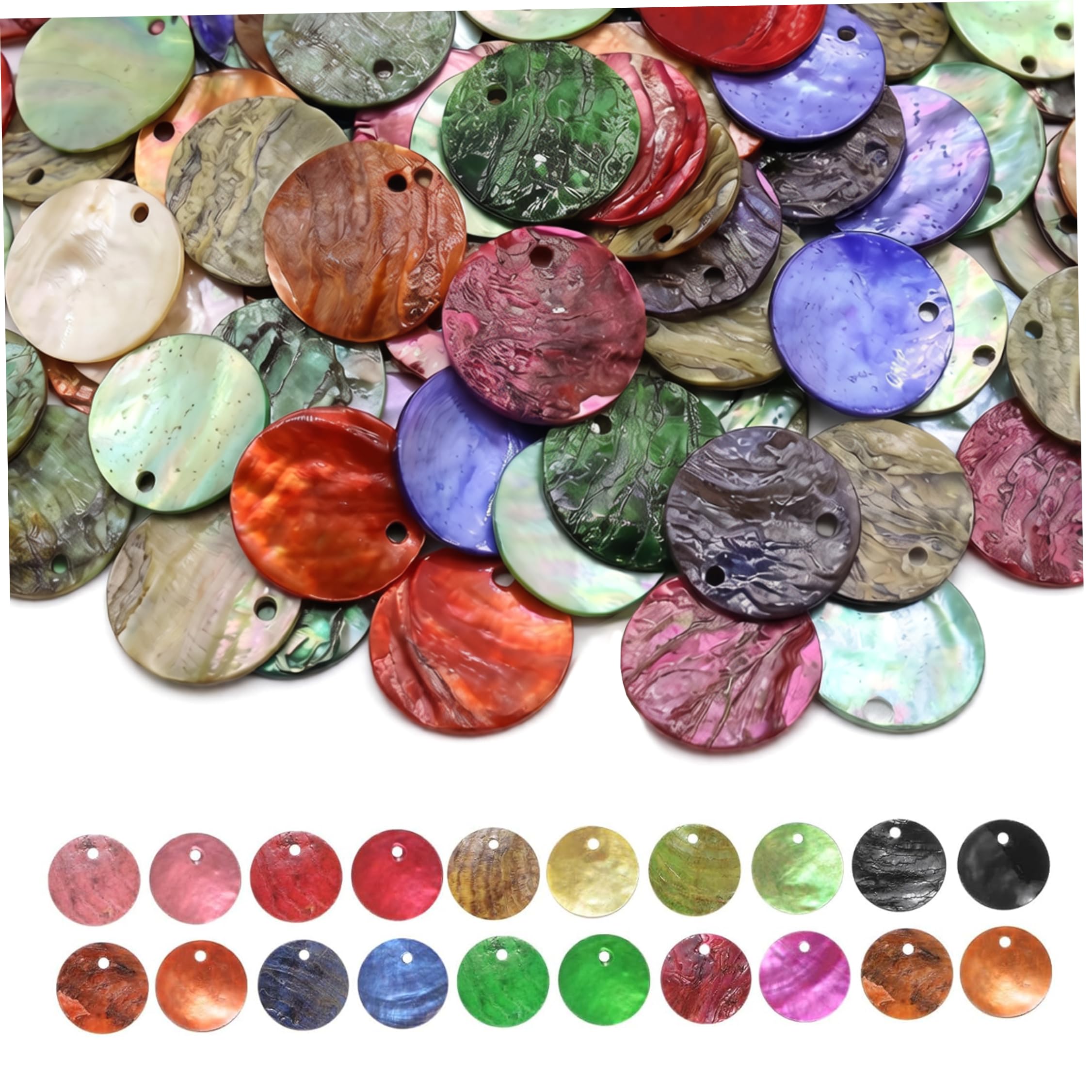 Perles plates coquillages pré-percées pour création rapide de bijoux