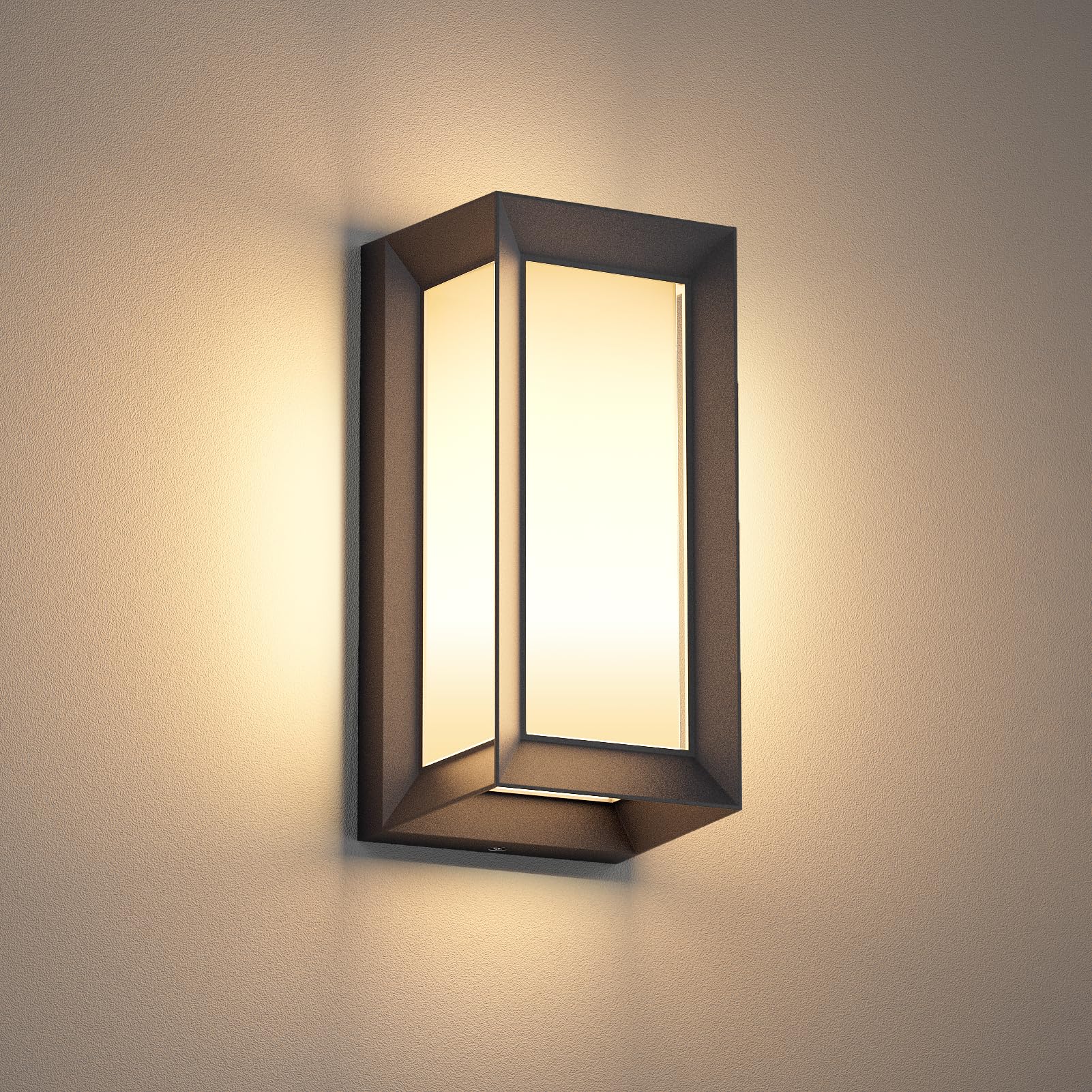 Klighten Apliques de Pared E27 Exterior Interior, Max 60W, IP65 Impermeable Luz de Pared, Moderno Lámpara de Pared para Entrada Terraza Ingresso, PC + Alluminio, Bombilla no Incluida, Negro
