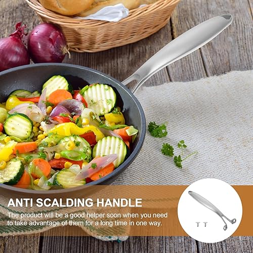 Miniatura 5 de Luxshiny Asa de cacerola de repuesto de acero inoxidable con mango de baquelita, mango de olla de baquelita, accesorios de utensilios de cocina para