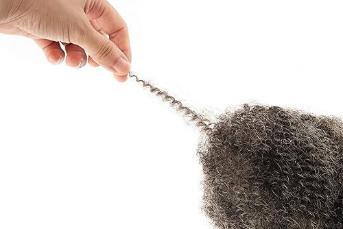 Miniatura 4 de Cabello humano 100% natural afro a granel, sal y pimienta, 8 pulgadas, 1.06 onzas1 onza para trenzas, Loc Fix, extensiones de rastas voluminosas y