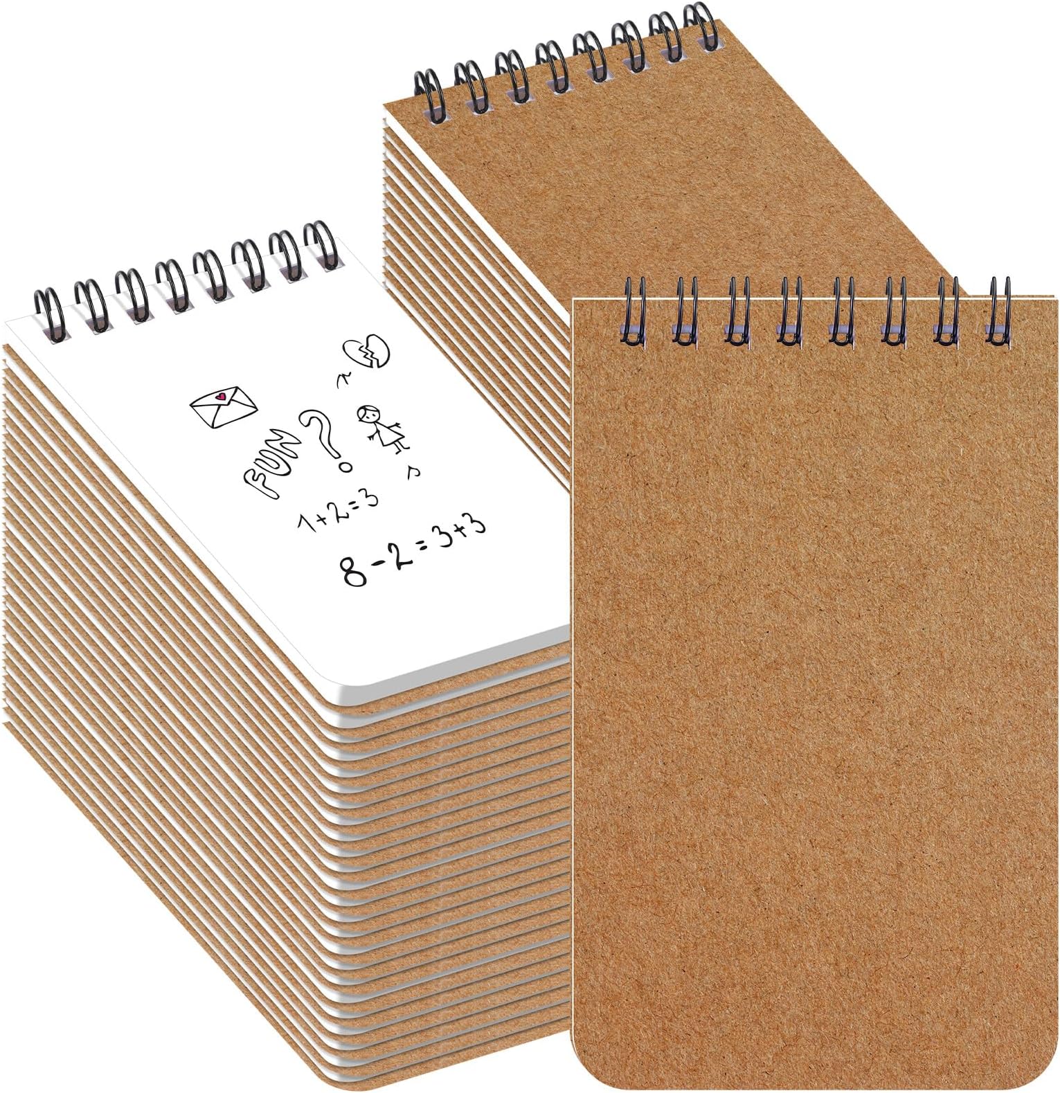 wavamawa Small Spiral Notebook 3x5 inch Pack of 20 little