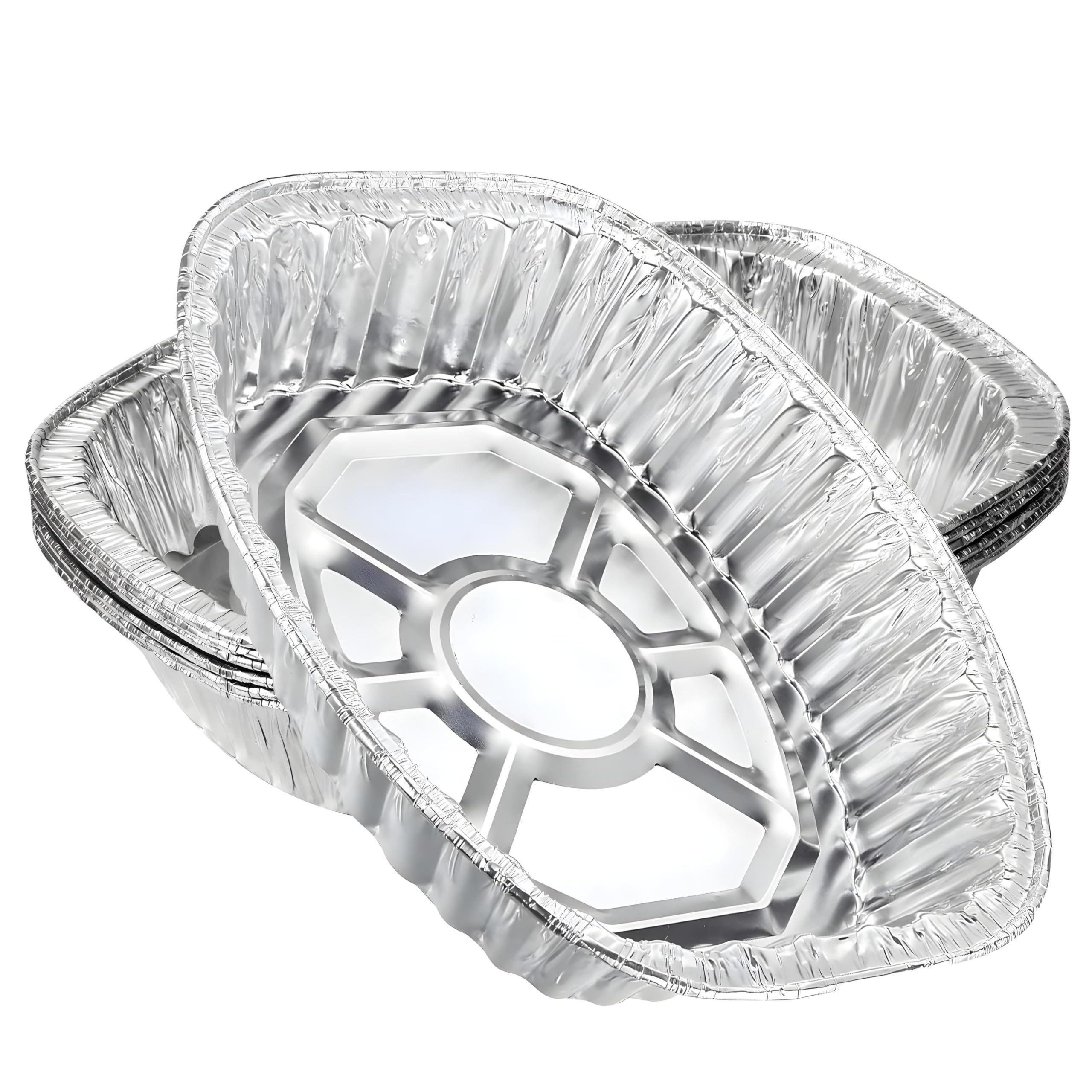 Frostella Large Oval Foil Containers (Pack of 6) | Heavy Duty Aluminium Trays for Roasting Baking BBQ | Oven Safe Recyclable Food Storage Meal Prep Catering