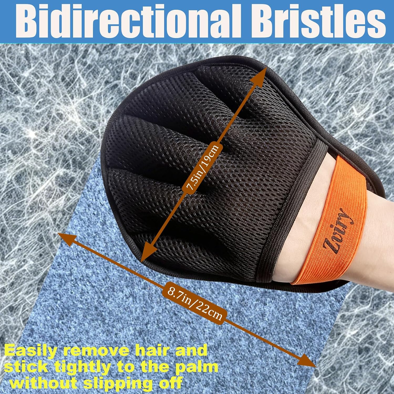 Pet Hair Removal Glove for Dogs Cats, Electrostatic Magic Brush | for Furniture, Couch, Carpet, Car Seat, Clothing & Bed - Reusable, Washable Mitt Tool Traps Dander, Hair & Dust